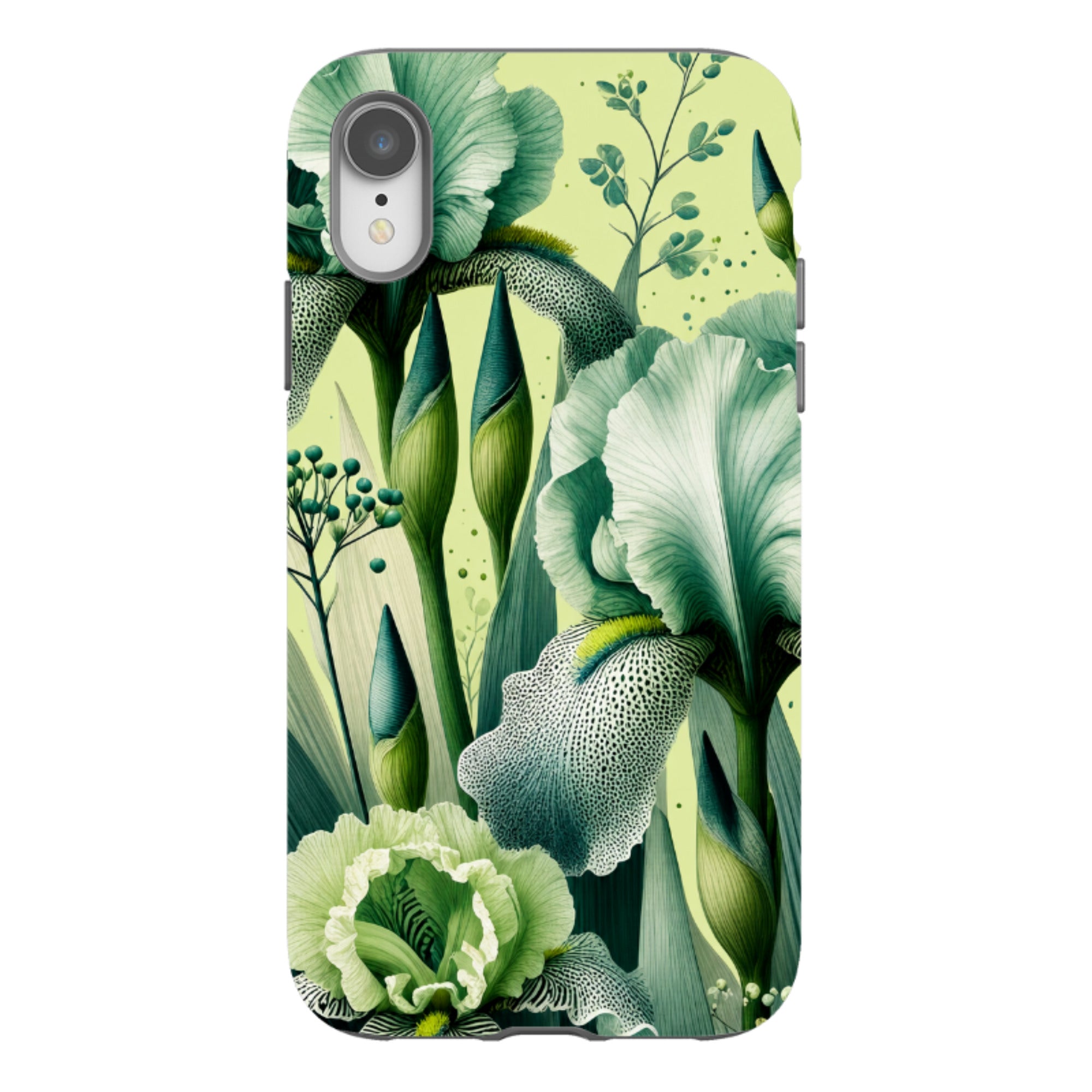iPhone Tough Case - Sage Green Iris Floral