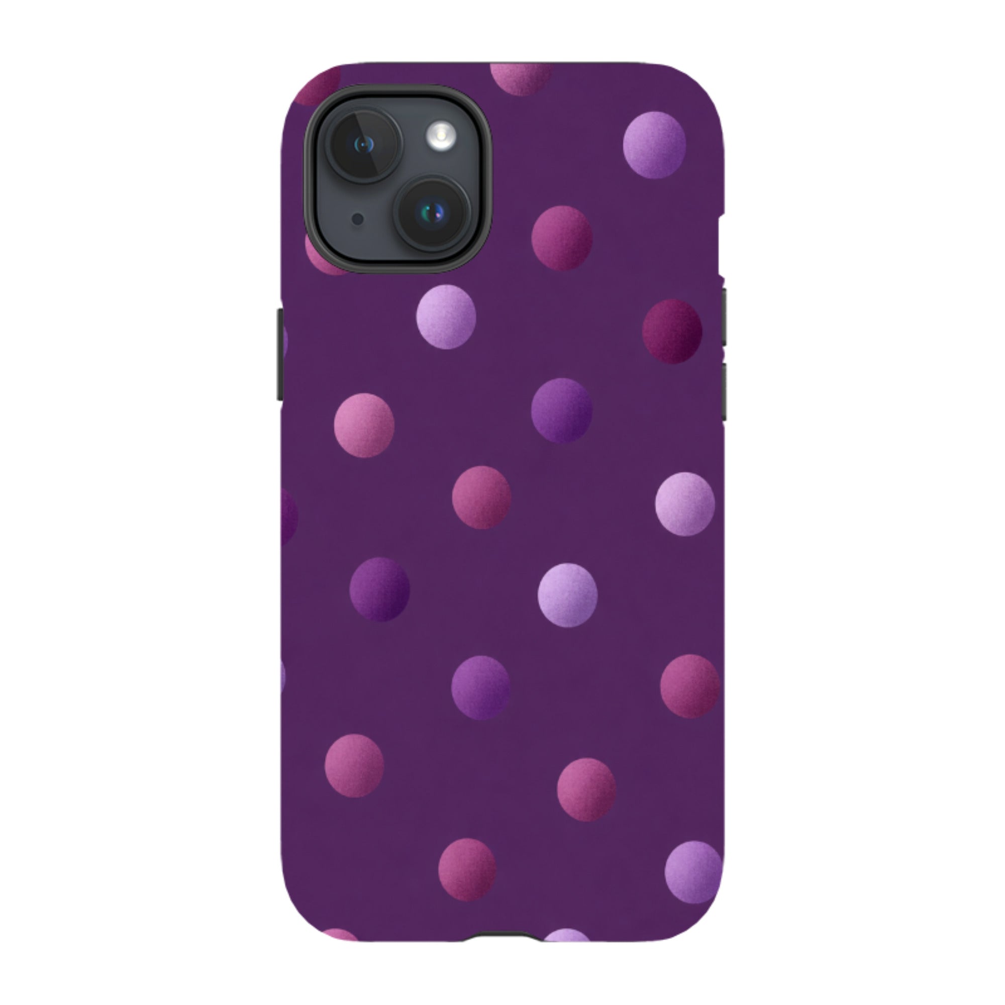 iPhone Tough Case - Purple Polka Dot