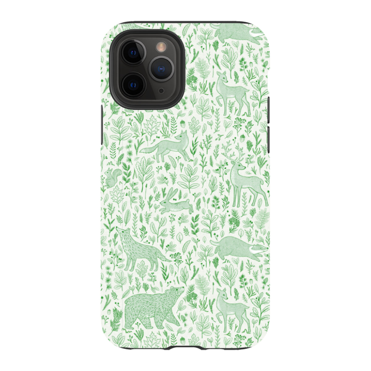 iPhone Tough Case - Forest animals green By Katherine Quinn