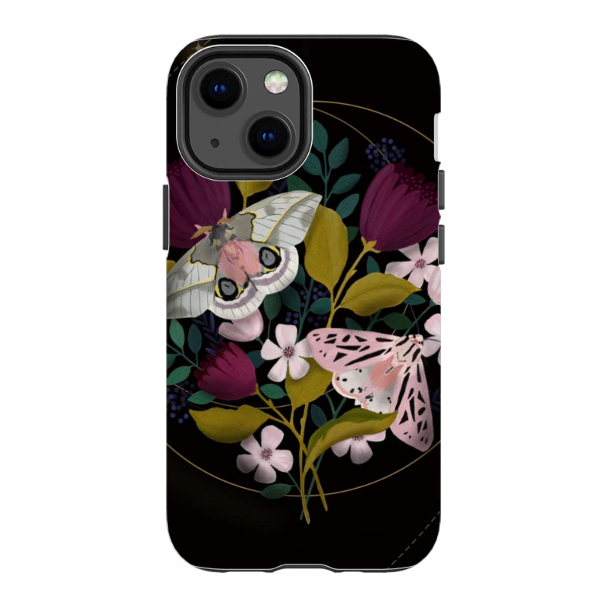 iPhone Tough Case - Moon Moths By Bex Parkin