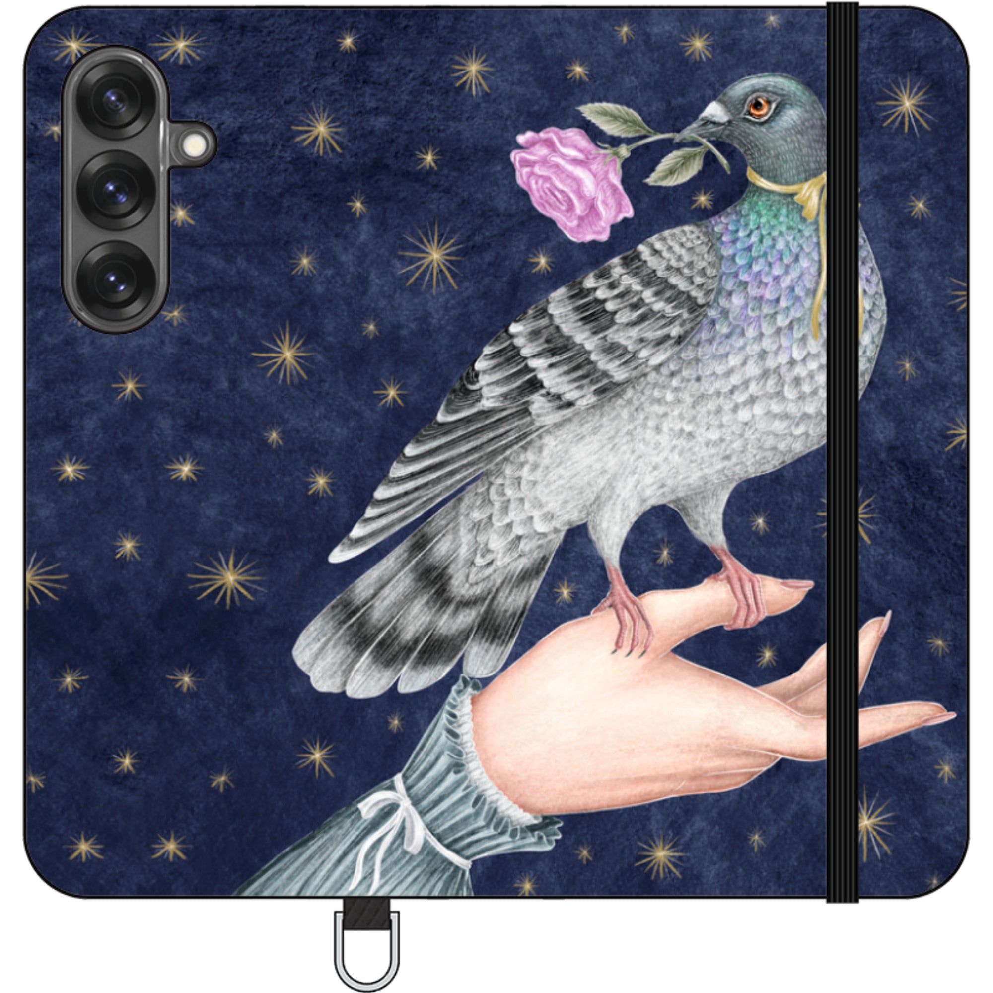 Pigeon With Rose Wallet Case By Catherine Rowe