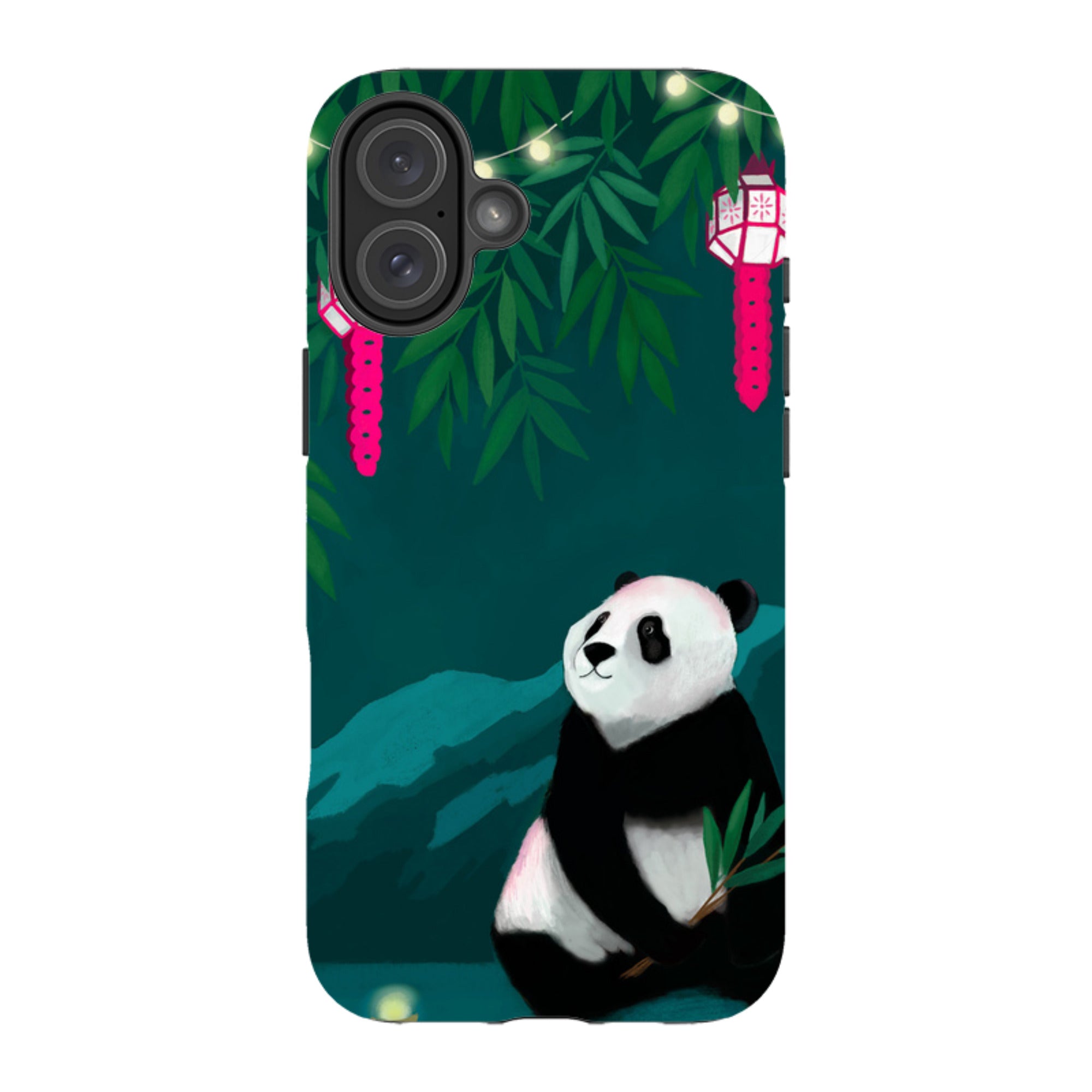 iPhone Tough Case - Panda And Lanterns By Bex Parkin
