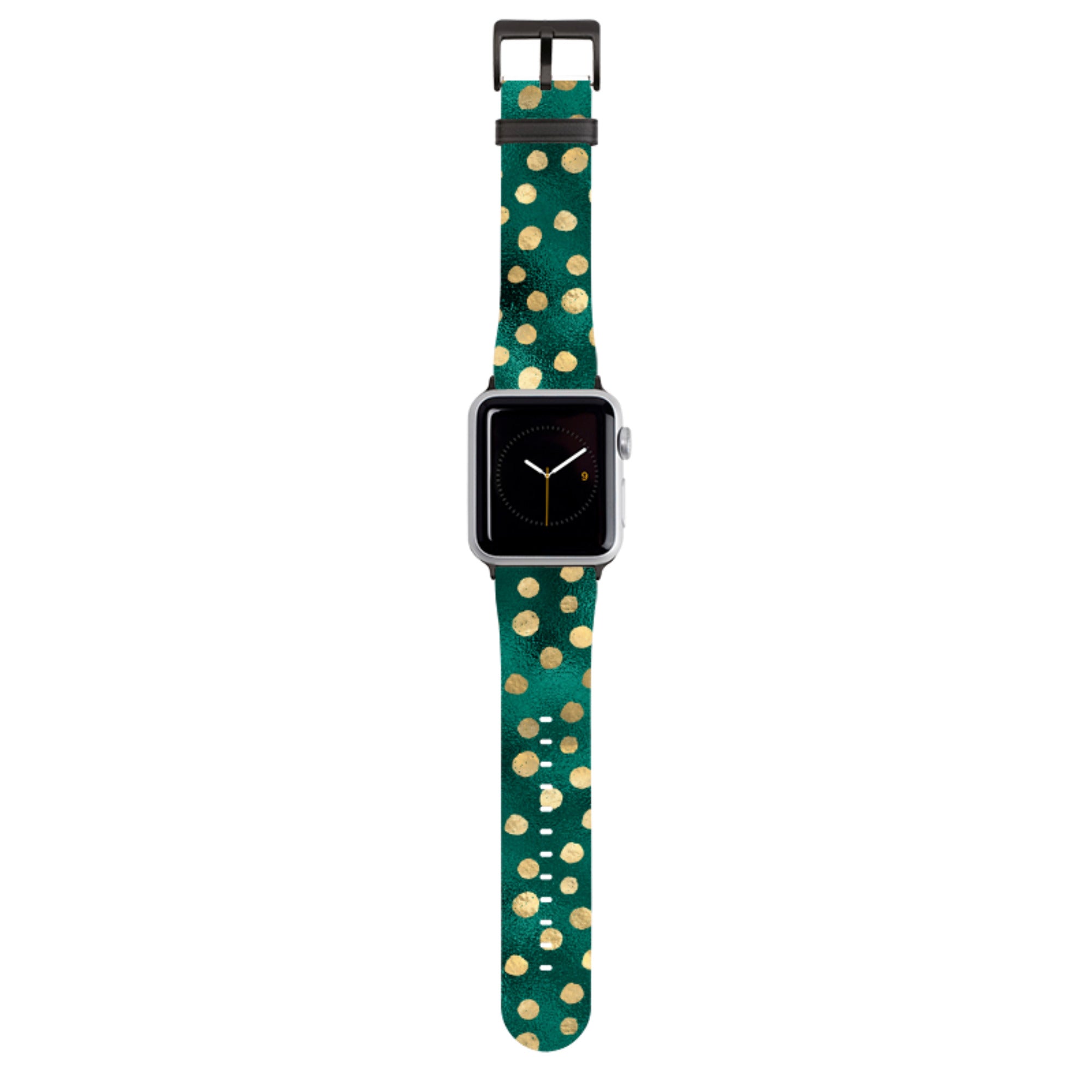 Forest and Gold Dots Apple Watch Strap