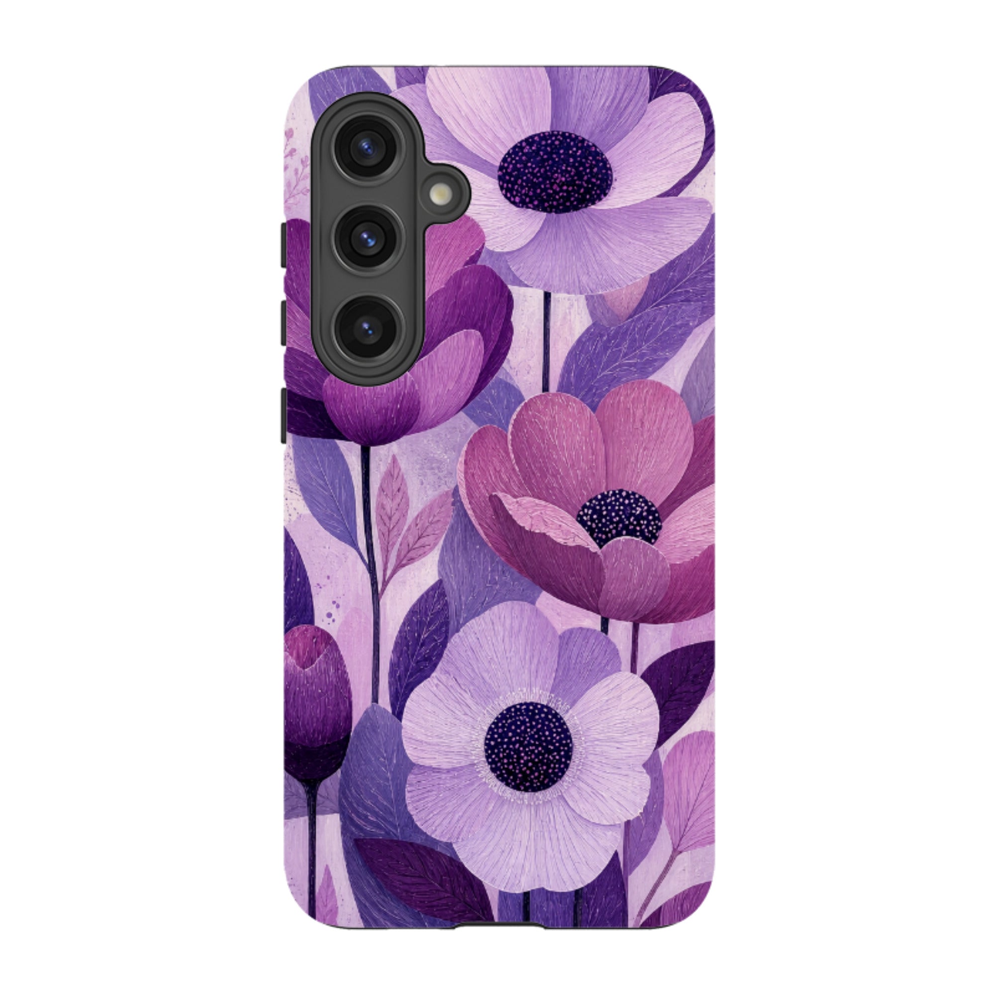 Samsung Tough Case - Purple Woodgrain Floral