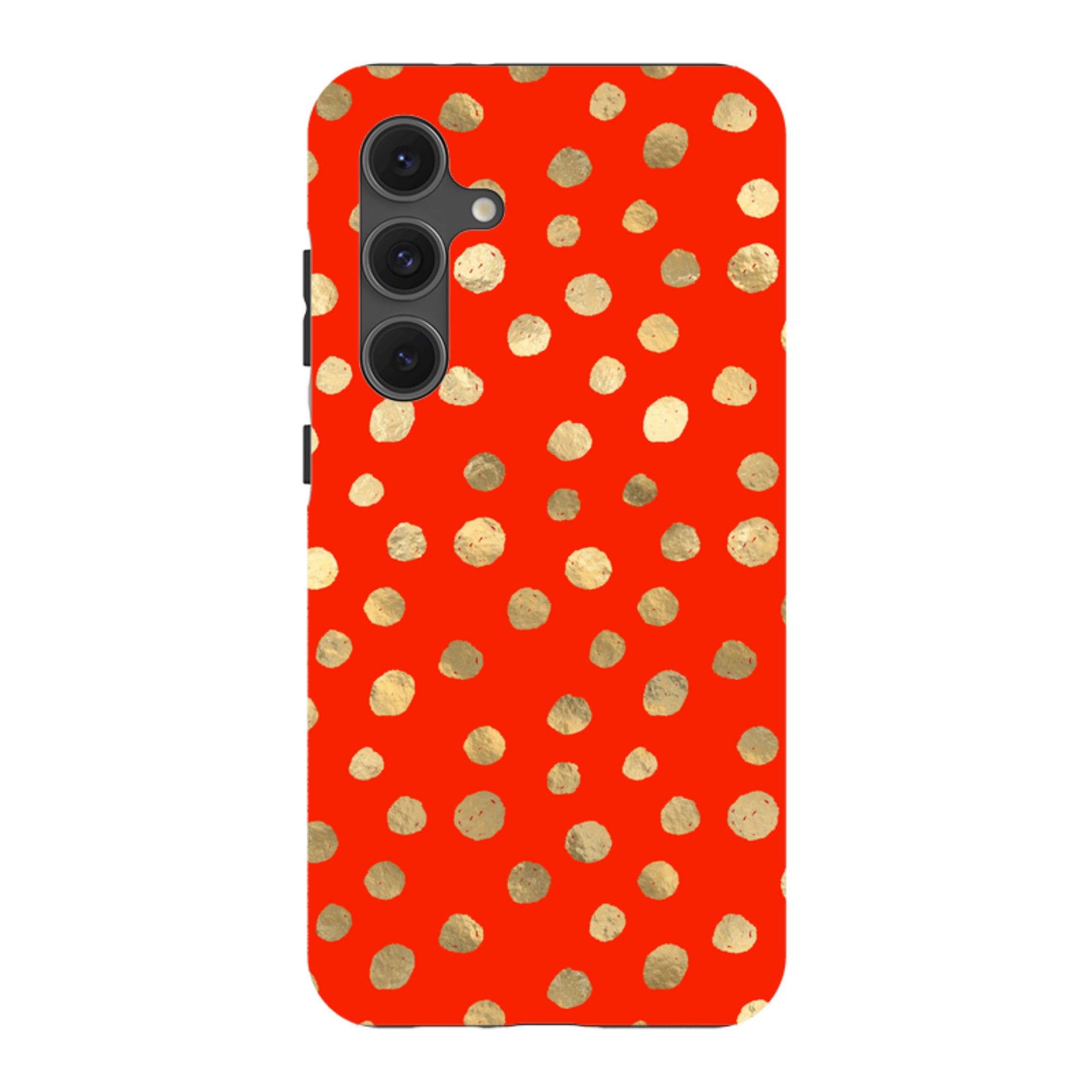 Samsung Tough Case - Red and Golden Dots
