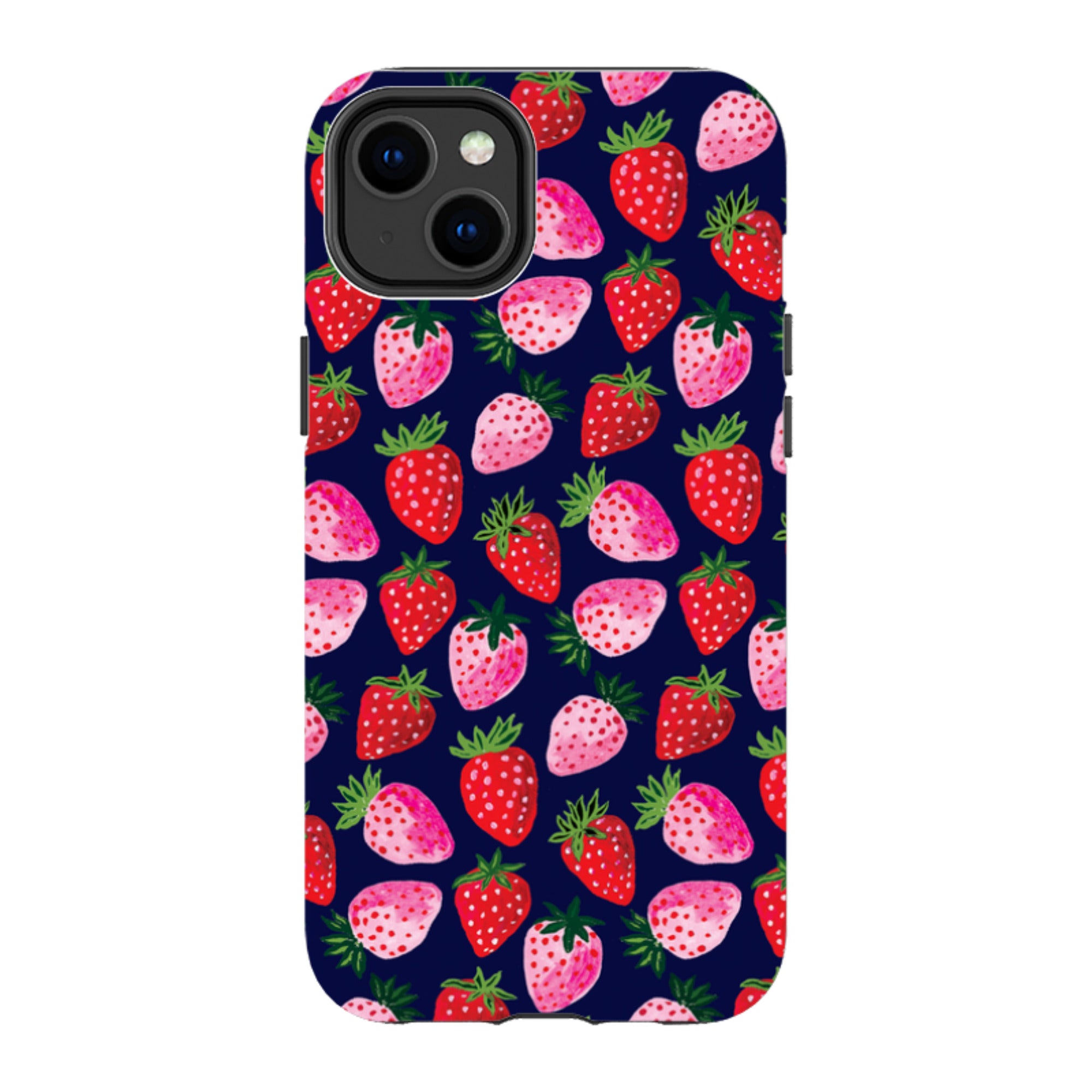 iPhone Tough Case - Strawberry Scatter Navy By Emma Frances Grant