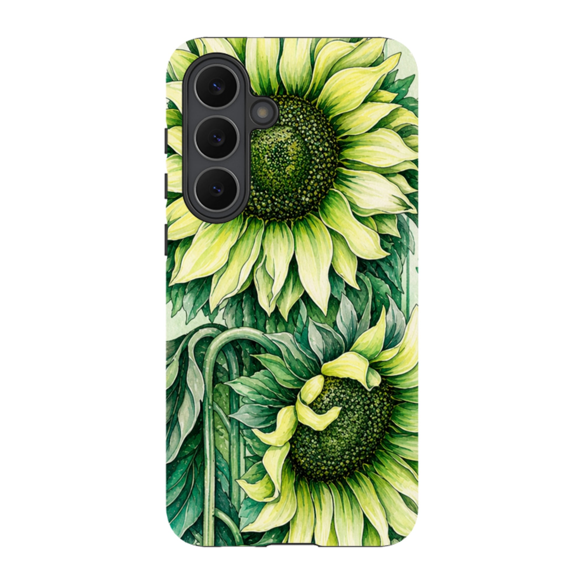 Samsung Tough Case - Sage Green Sunflower
