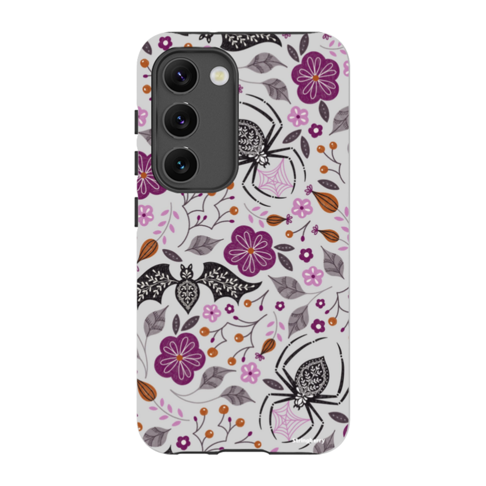 Samsung Tough Case - SpiderBat Pattern Grey By Jenny Zemanek