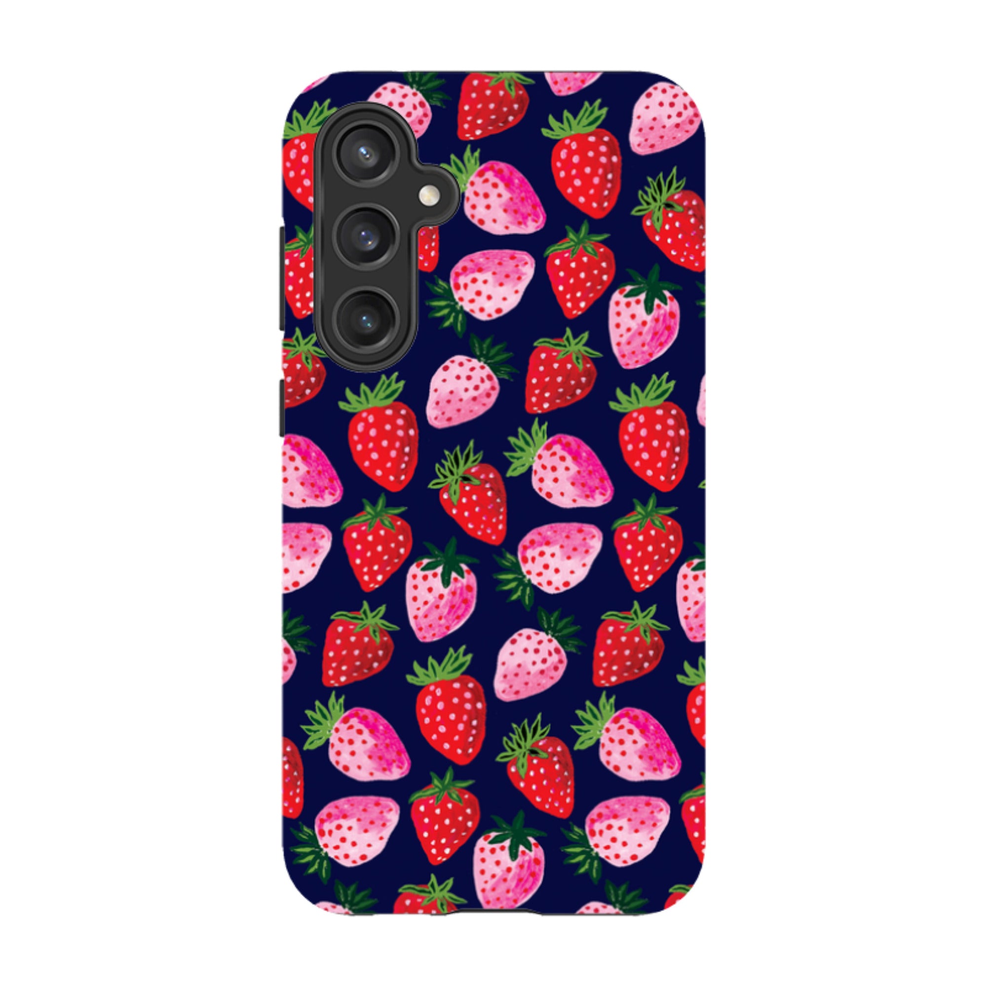 Samsung Tough  Case - Strawberry Scatter Navy By Emma Frances Grant