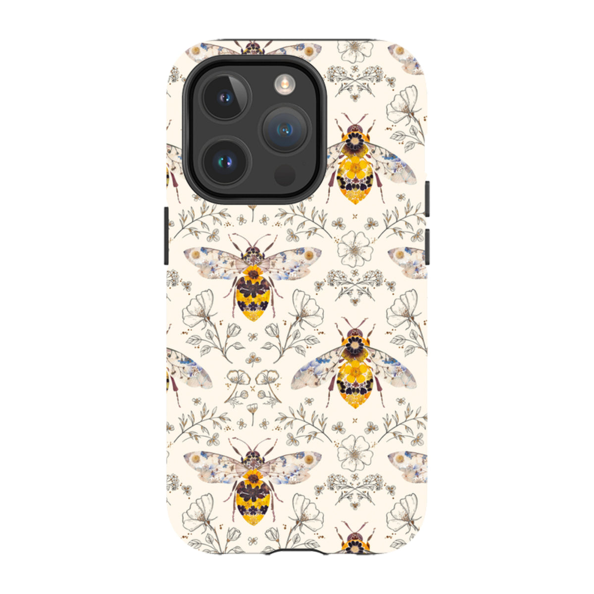 iPhone MagSafe Tough Case - Alabaster Bumble Bee Multi By Helen Ahpornsiri