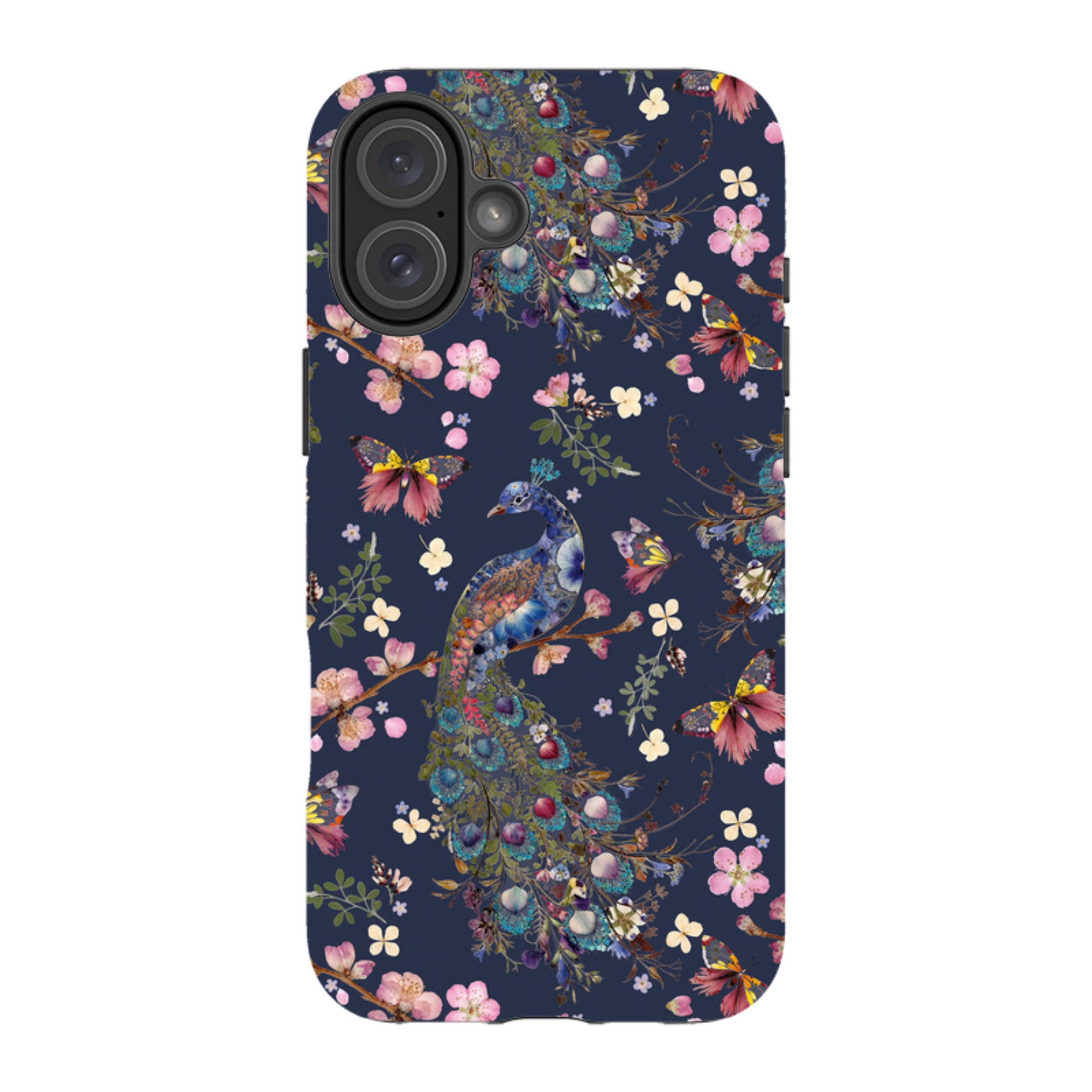 iPhone Tough Case - Peacock and Cherry Blossoms Iris By Helen Ahpornsiri