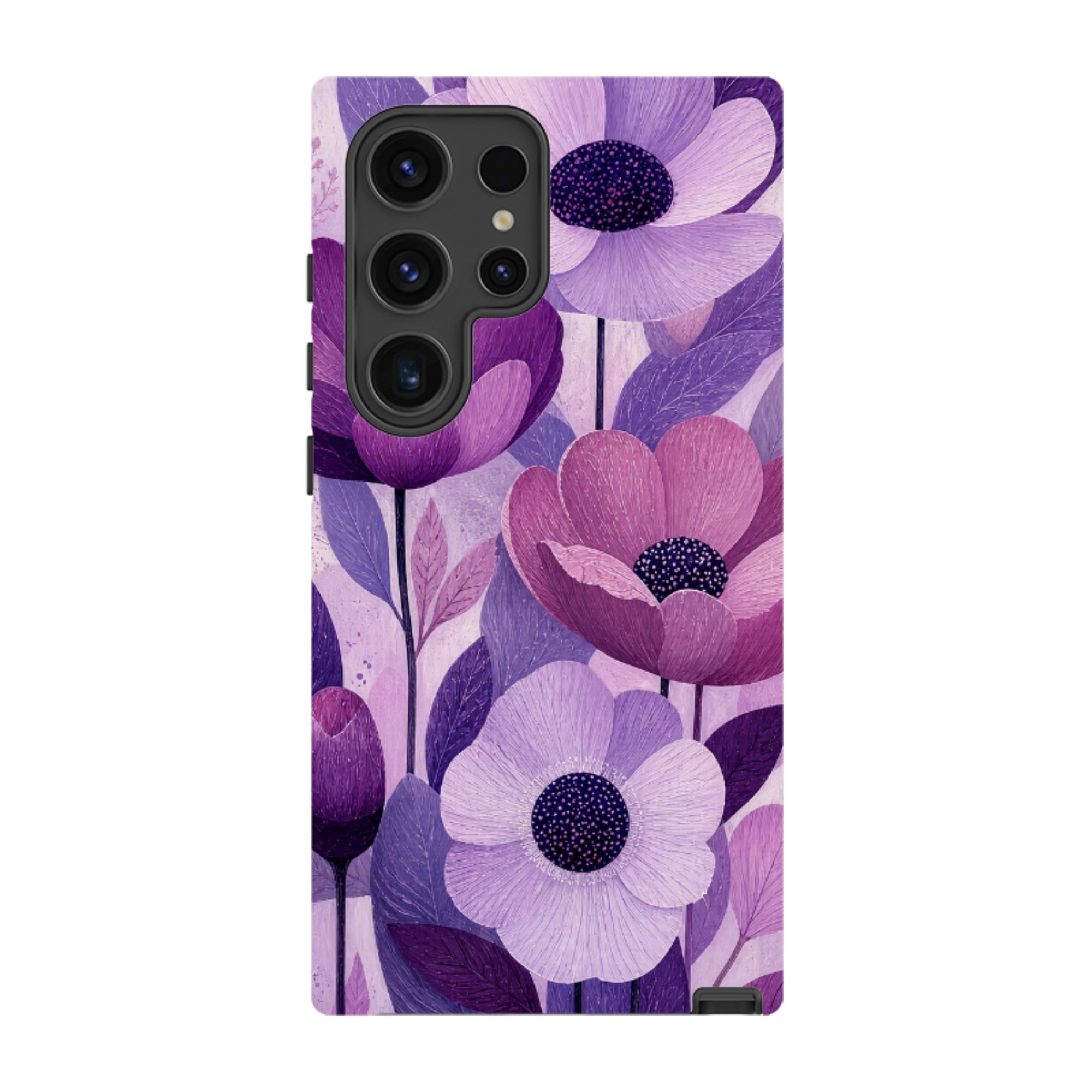 Samsung Tough Case - Purple Woodgrain Floral