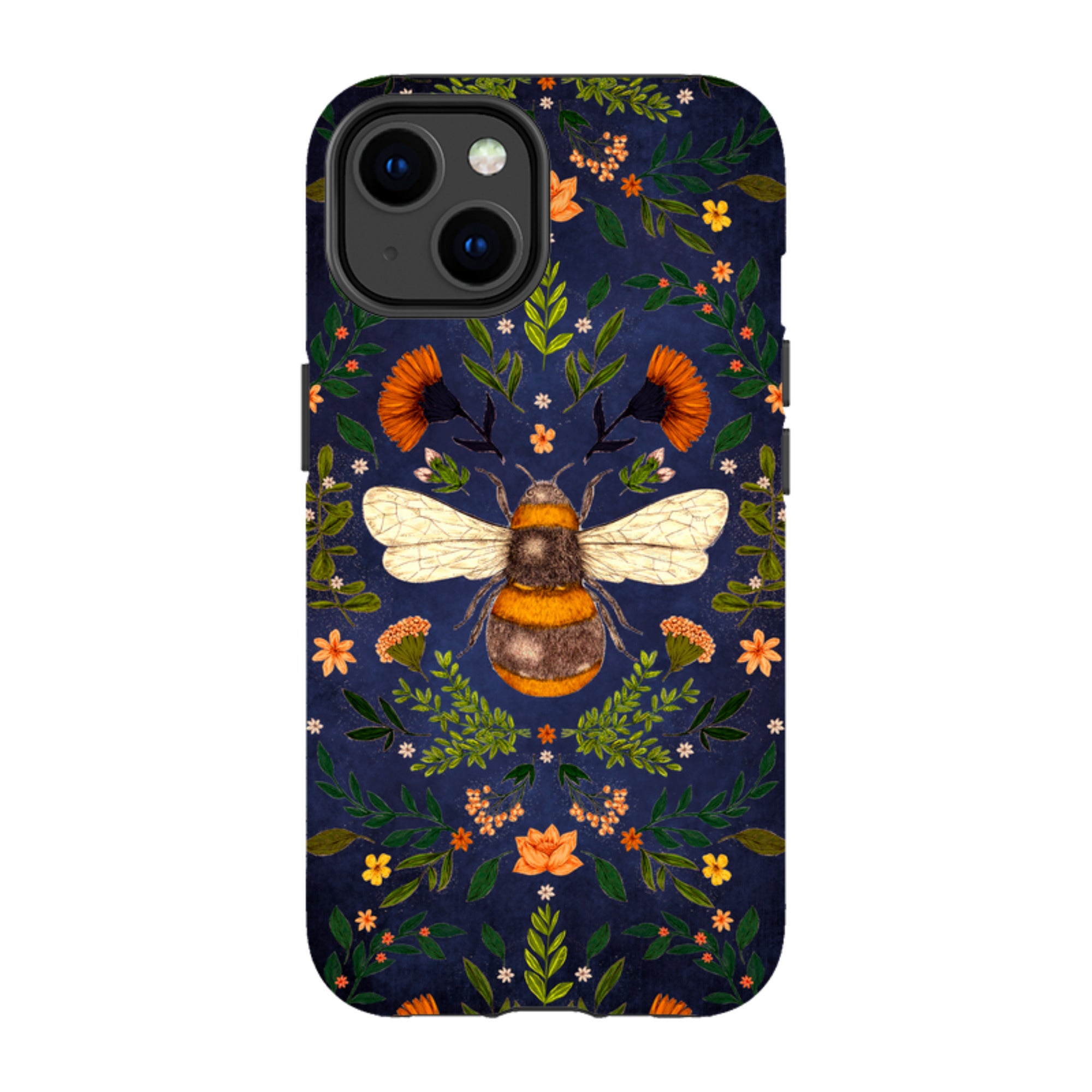 iPhone MagSafe Tough Case -  Botanical Bee Blue By Jade Mosinski