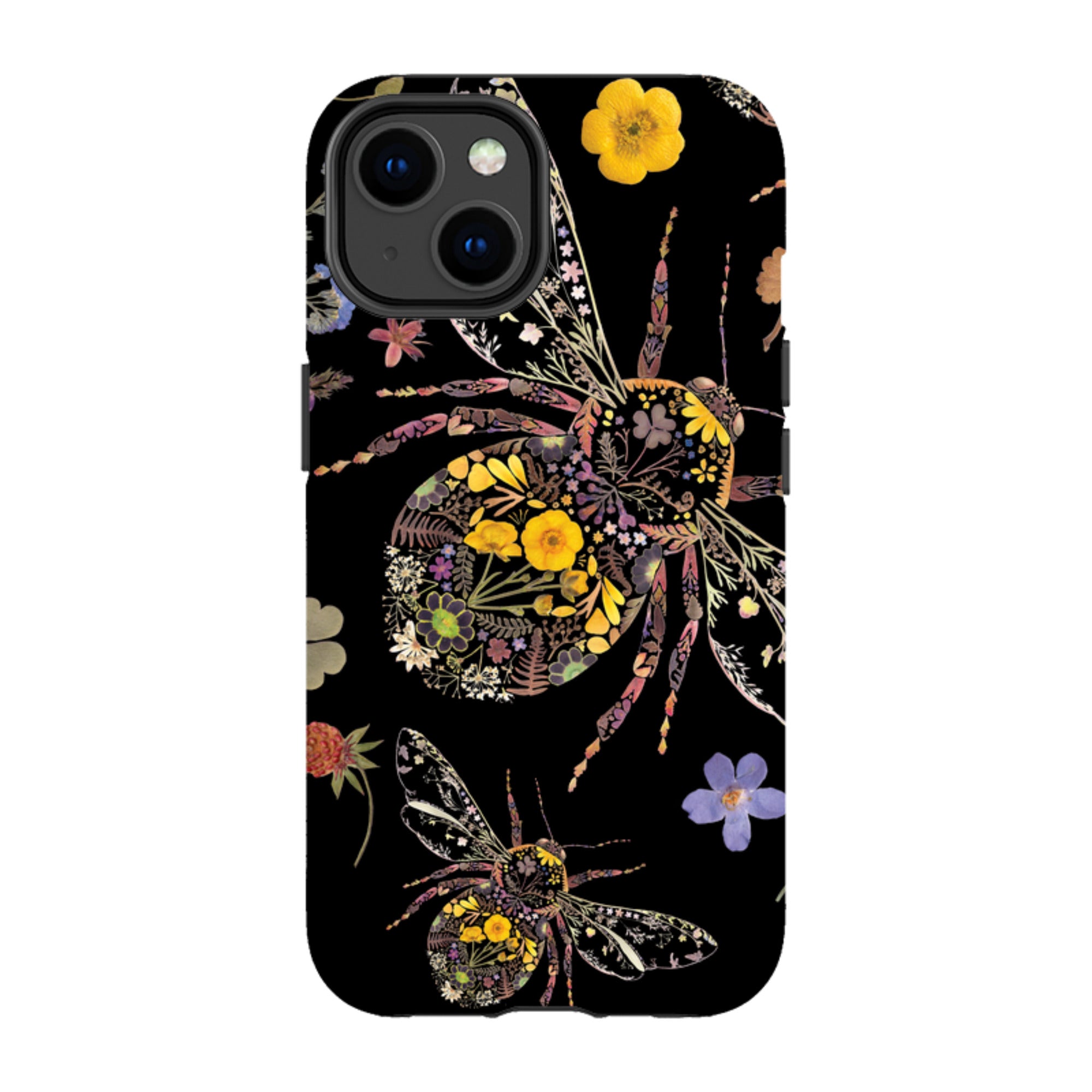 iPhone MagSafe Tough Case -  Floral Bumble Bees By Helen Ahpornsiri