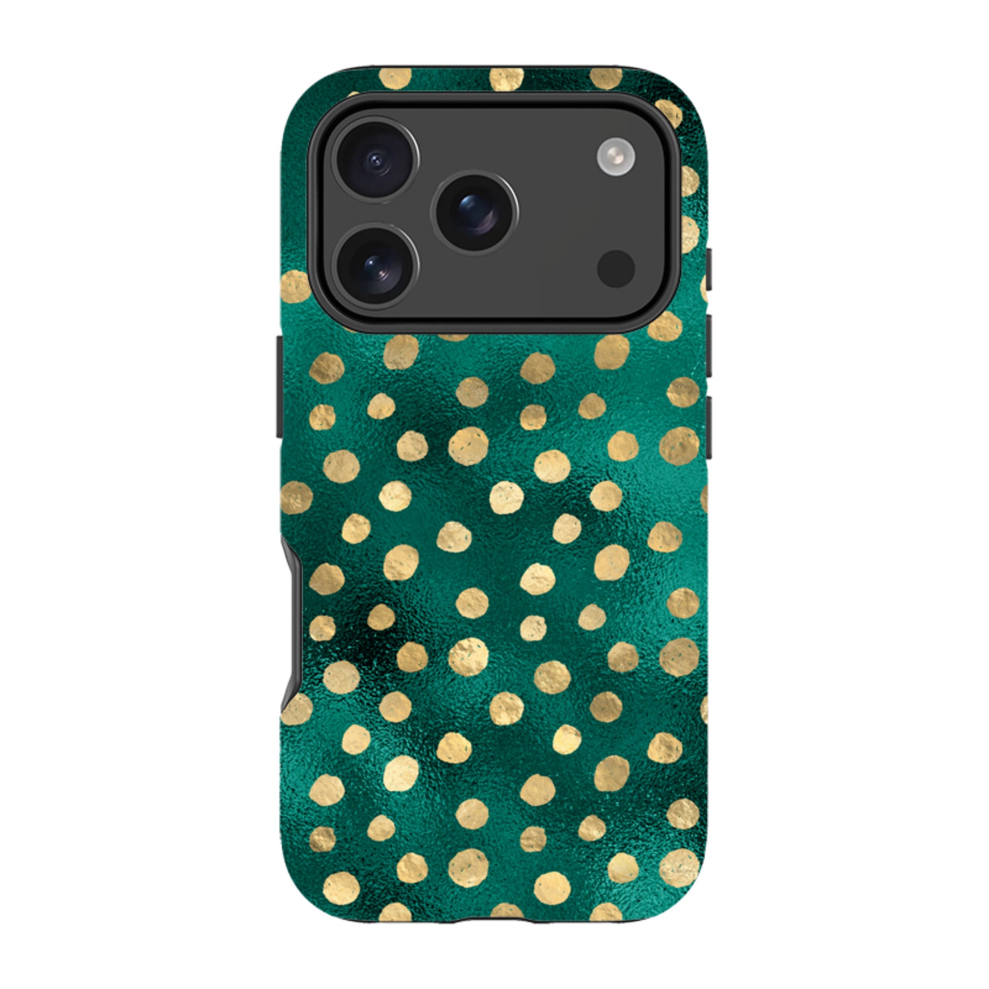 iPhone Tough Case - Forest and Gold Dots