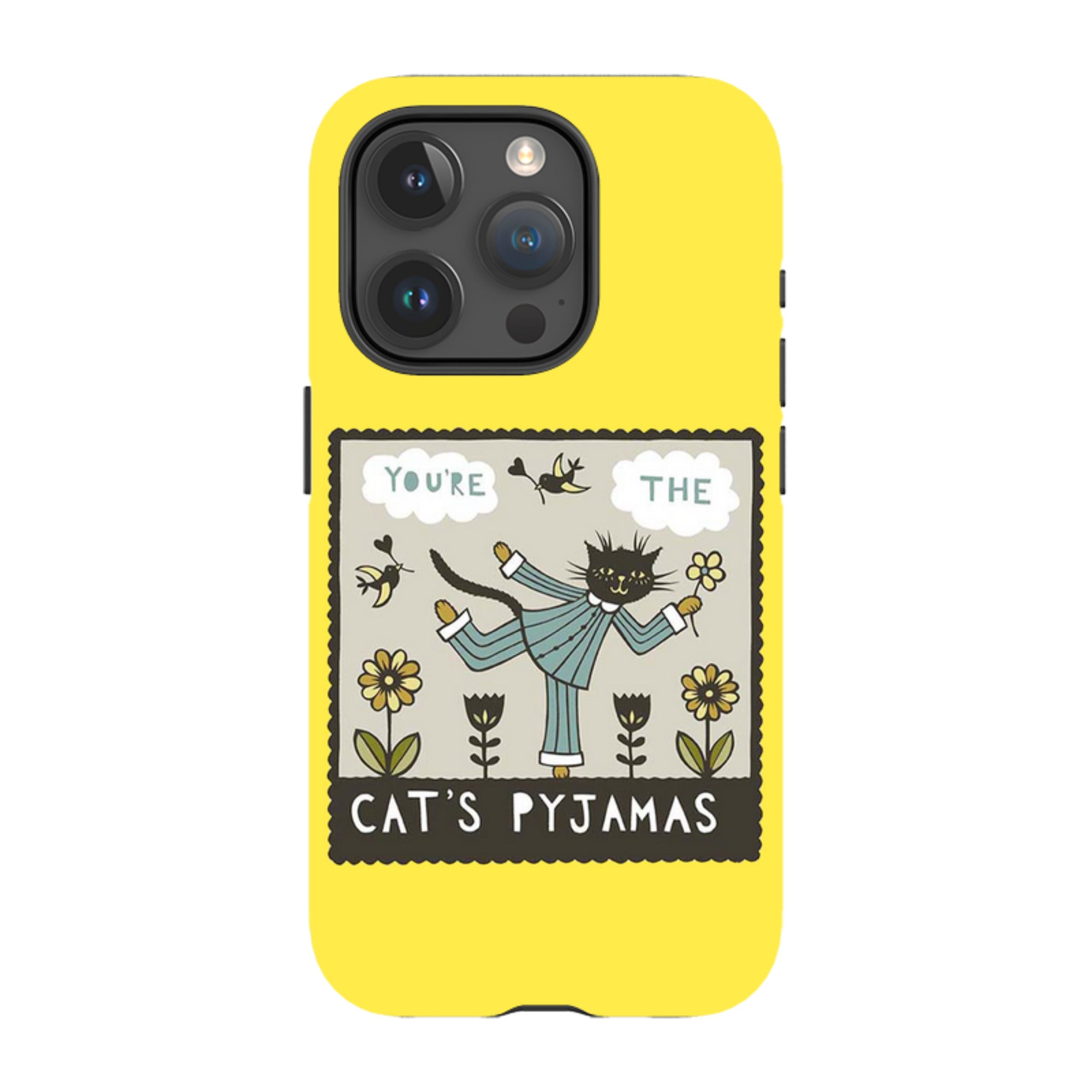 iPhone MagSafe Tough Case -  Cats Pyjamas Yellow By Suzy Taylor