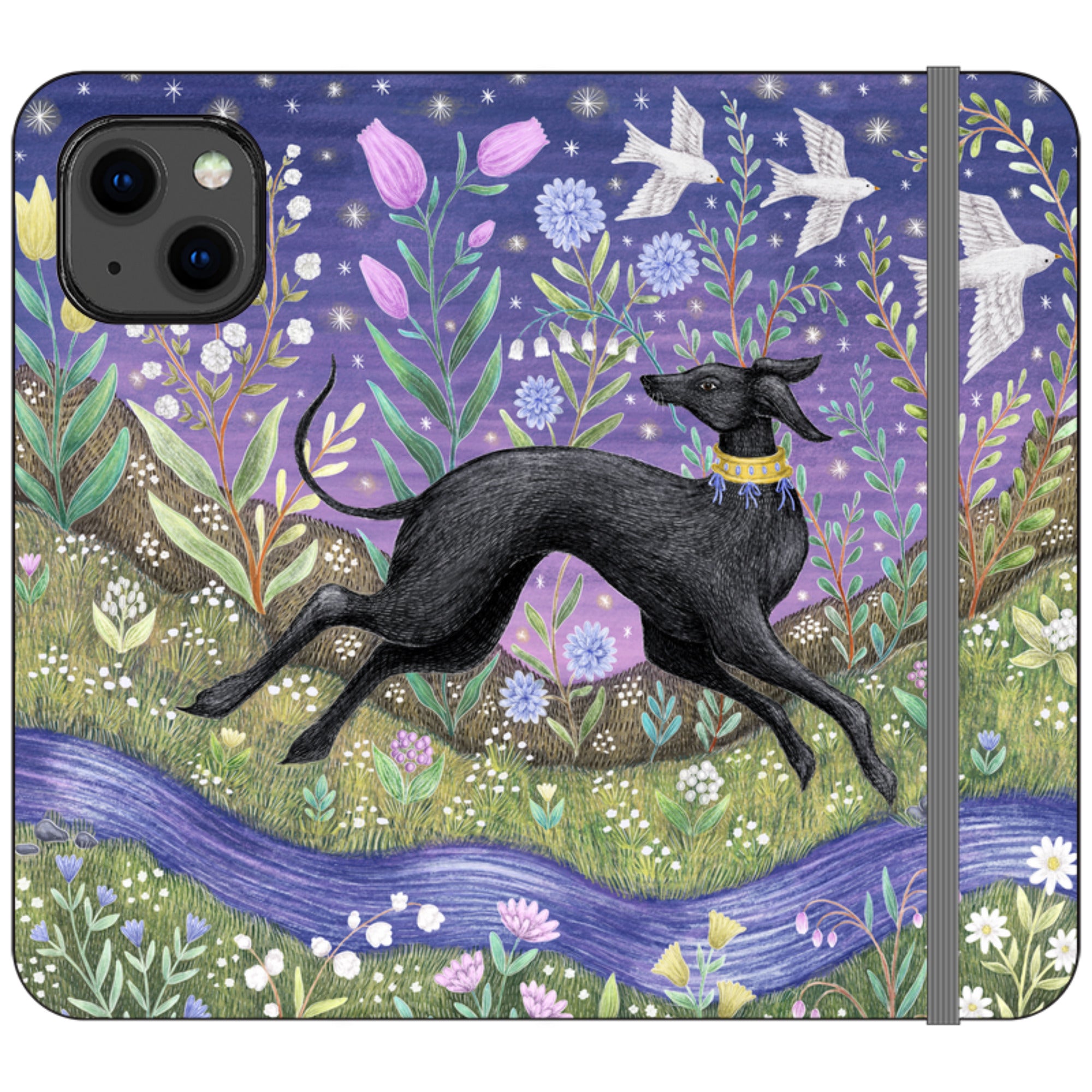 Meadow Hound Wallet Case By Catherine Rowe