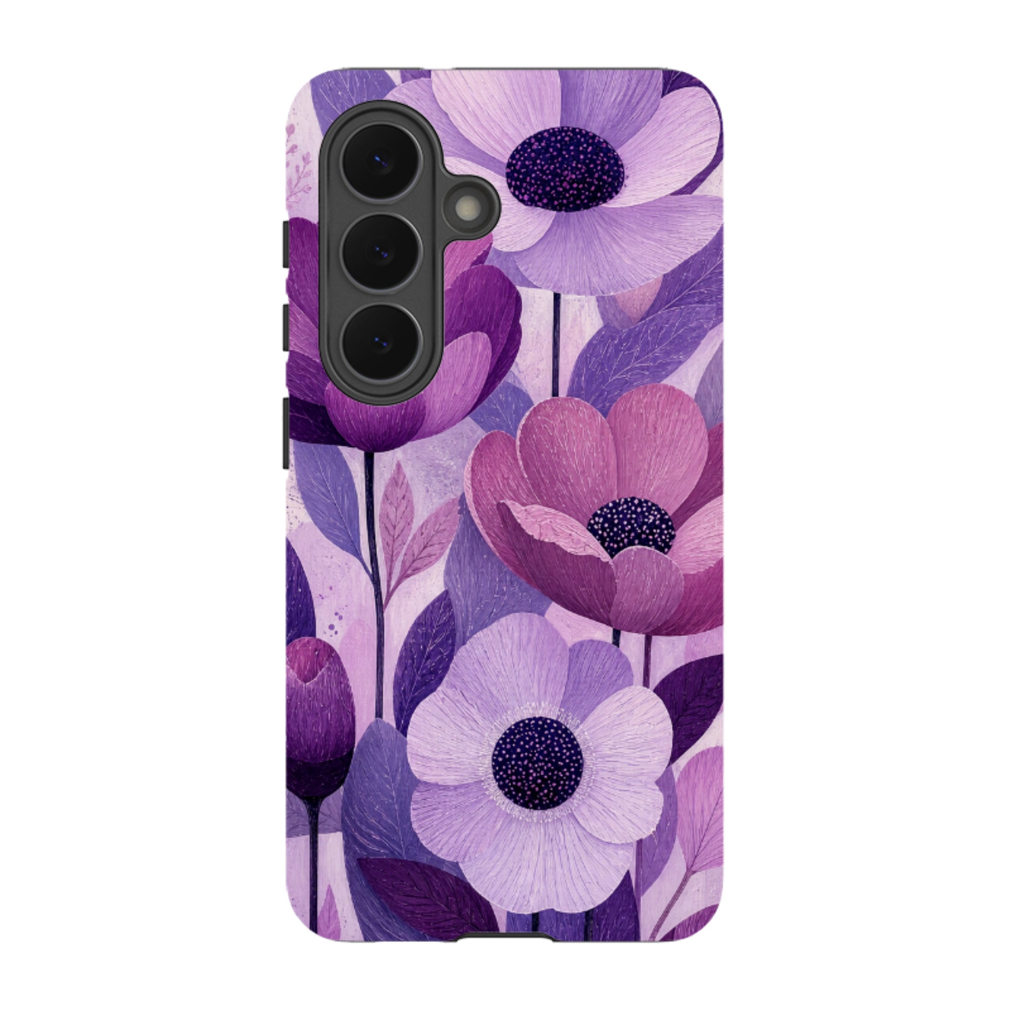 Samsung Tough Case - Purple Woodgrain Floral