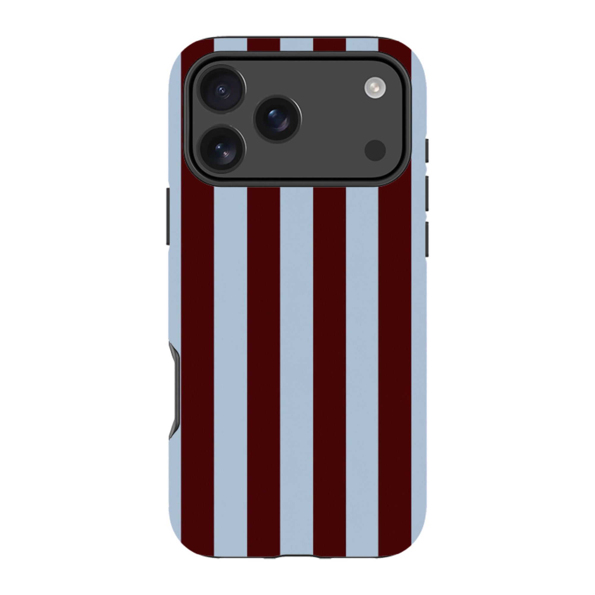 iPhone Tough Case - Claret & Sky Blue Stripe