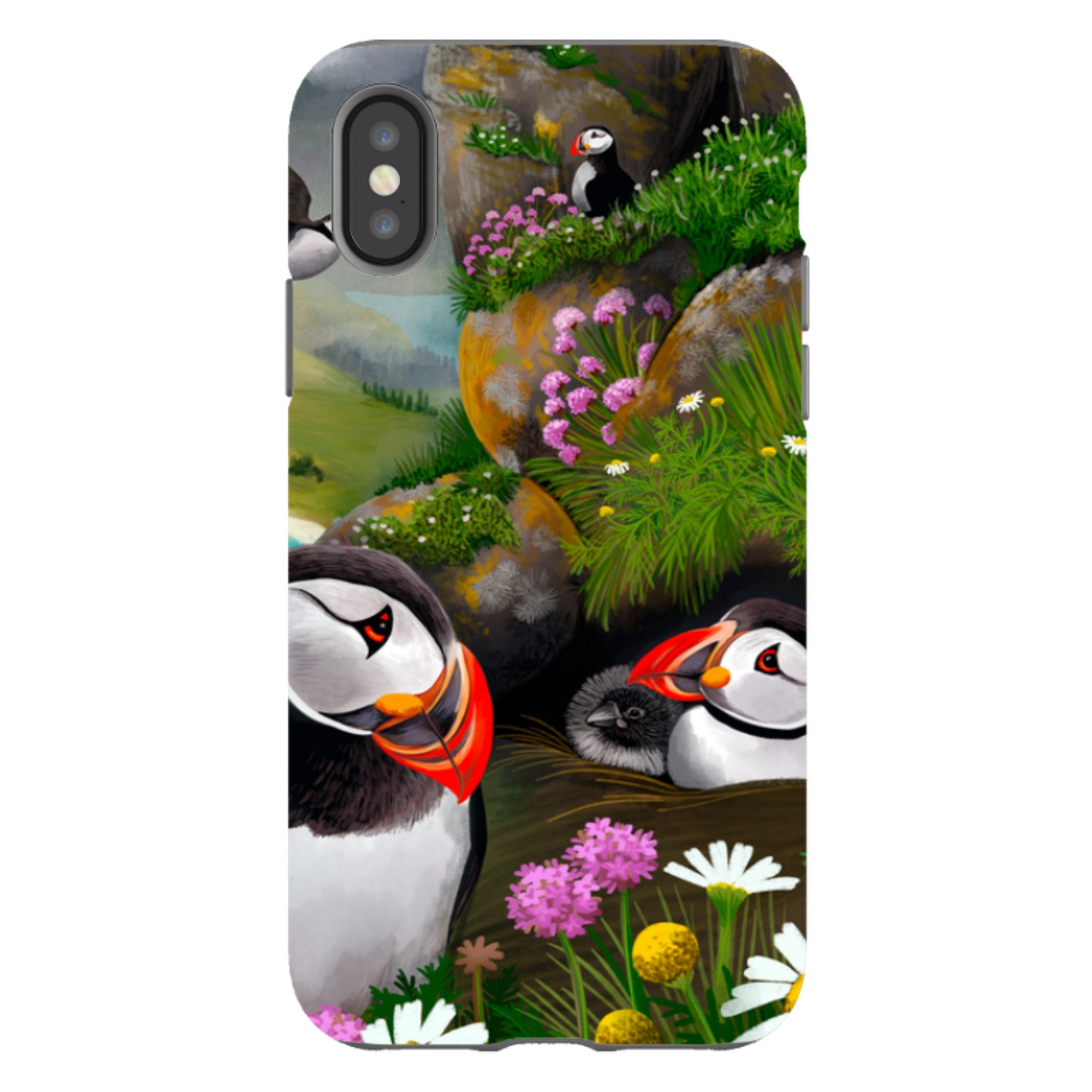 iPhone Tough Case - Puffin Family By Anna Stead
