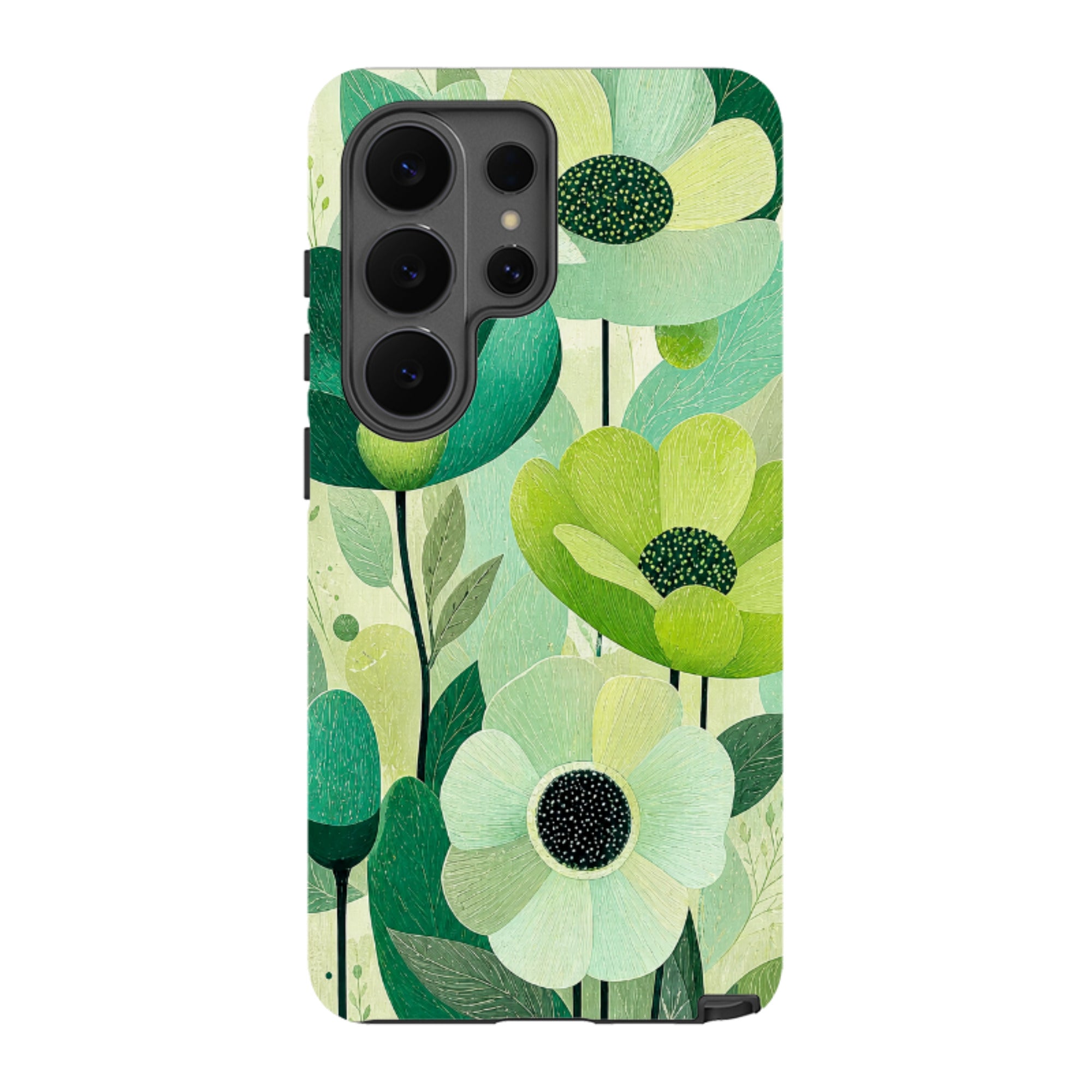 Samsung Tough Case - Mint Woodgrain Floral