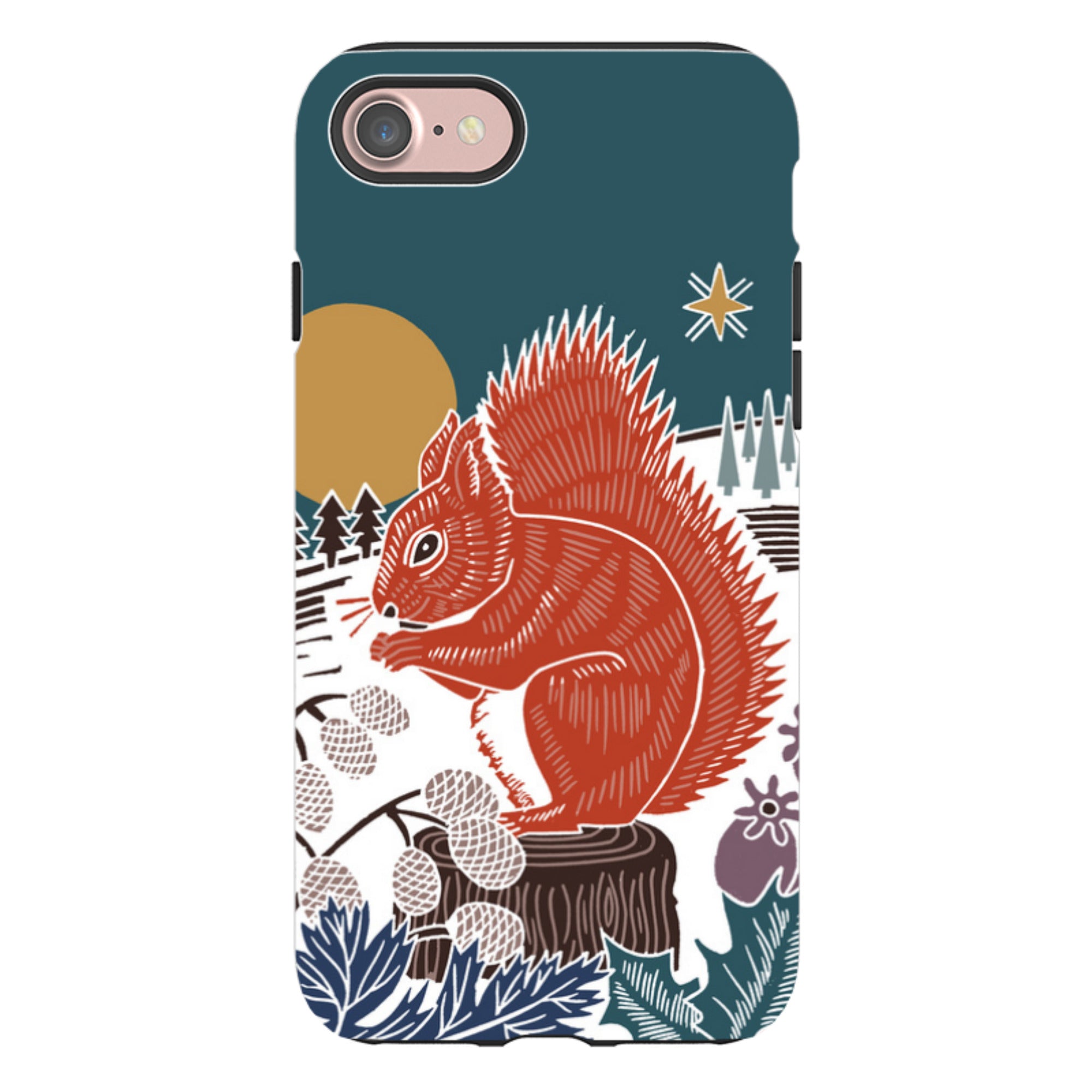 iPhone Tough Case - Winter Squirrel By Kate Heiss