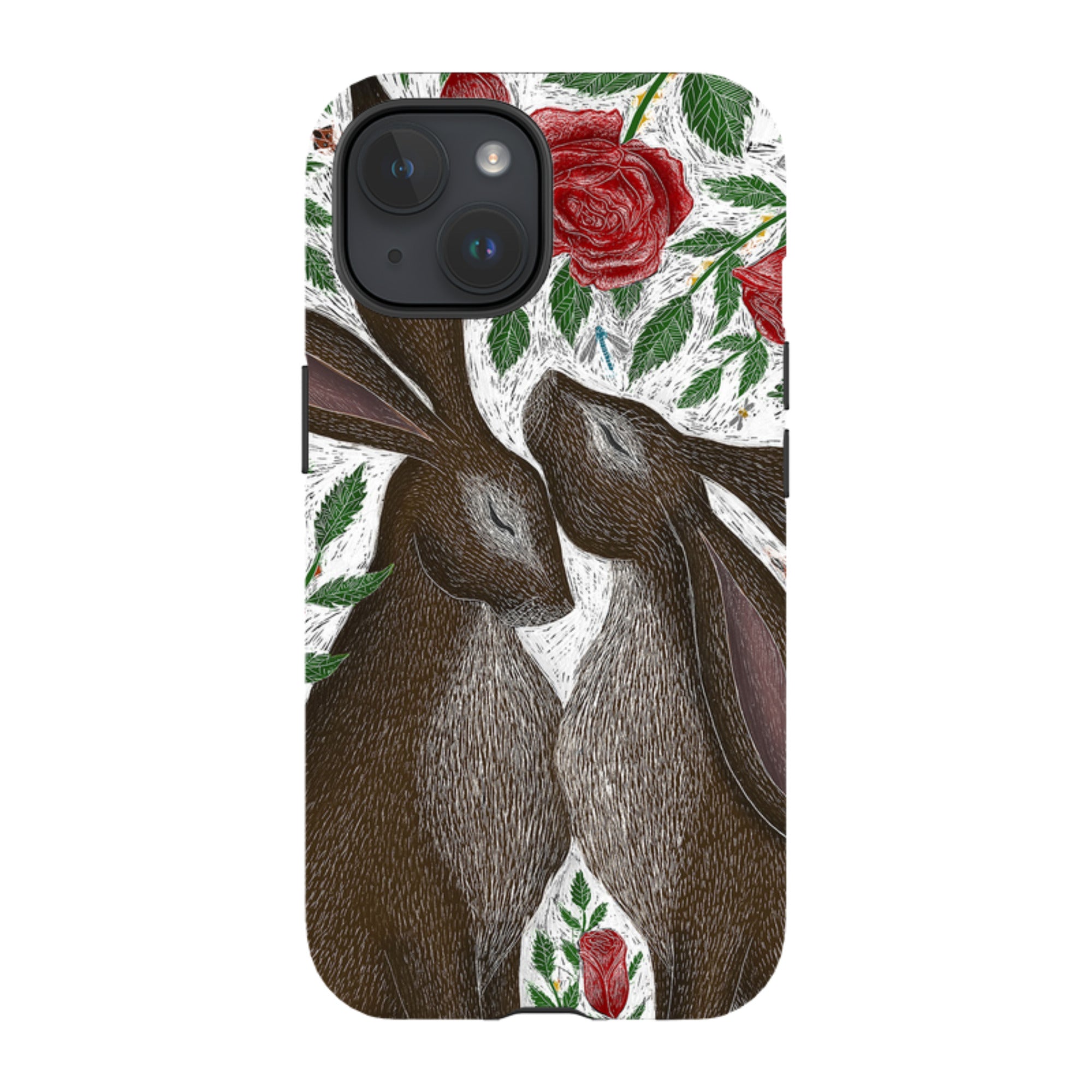iPhone MagSafe Tough Case - Hares and Red Roses By Catherine Rowe