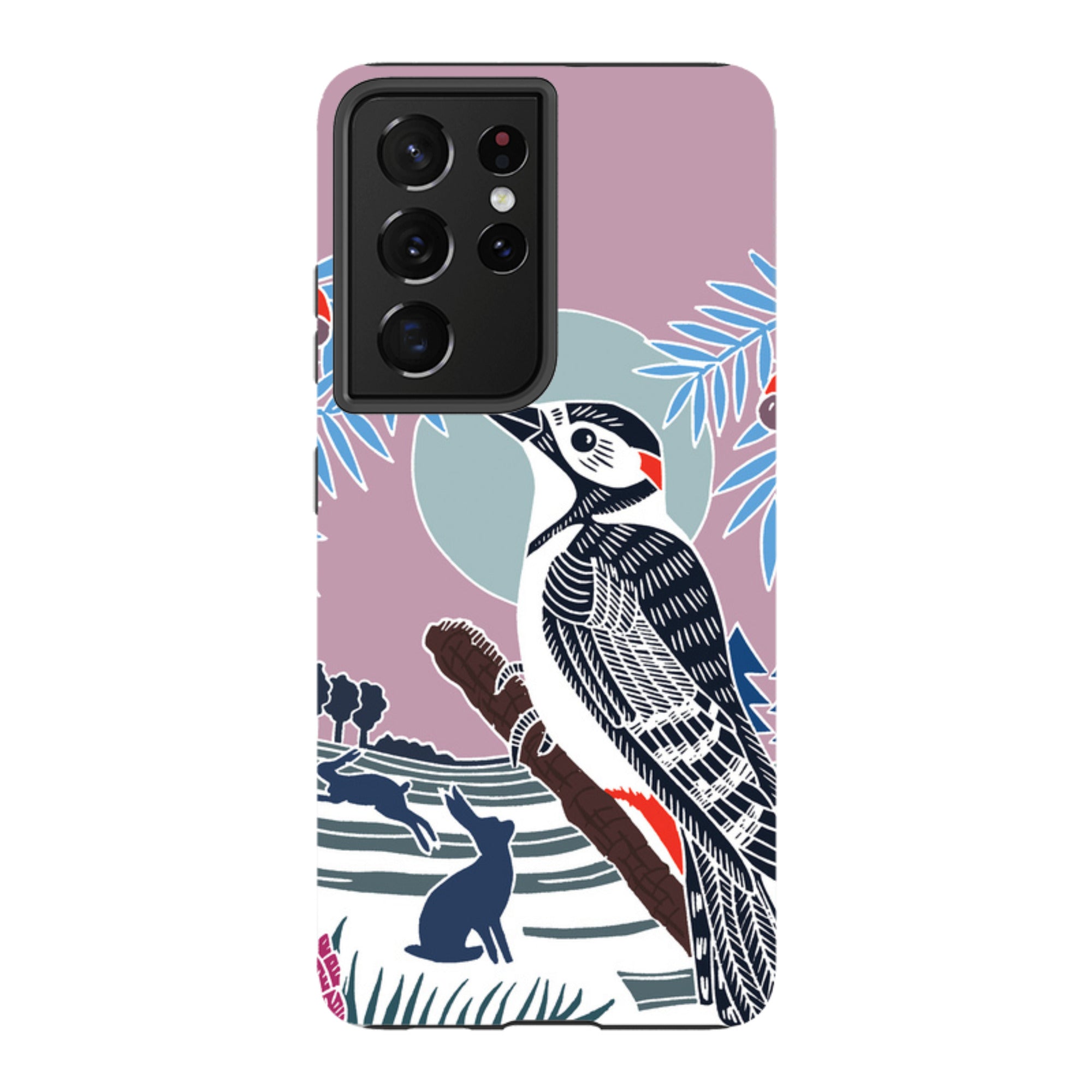 Samsung Tough Case - Woodpecker Pale By Kate Heiss