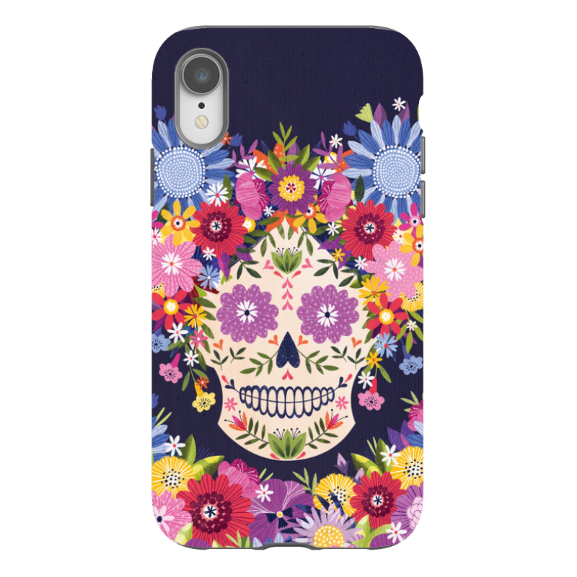 iPhone Tough Case - Sugar Skull Blue By Ali Brookes
