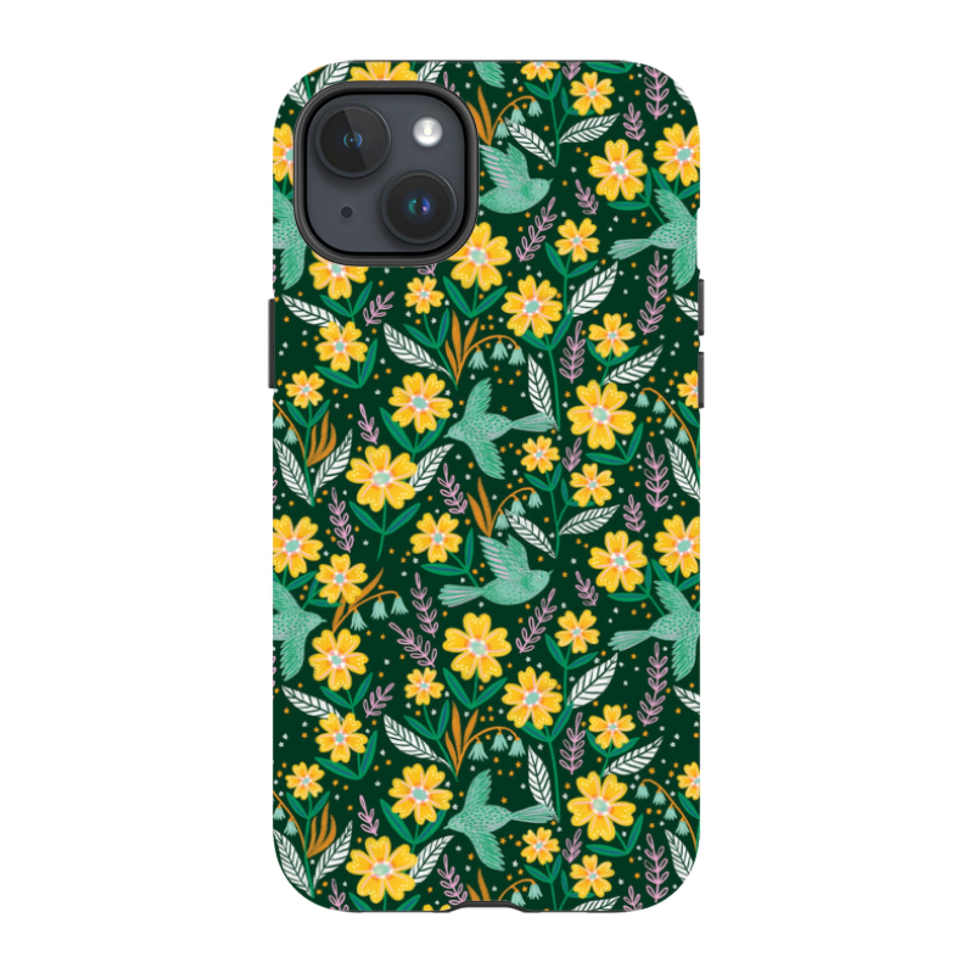 iPhone Tough Case - Sweet Birds Green By Lee Foster Wilson