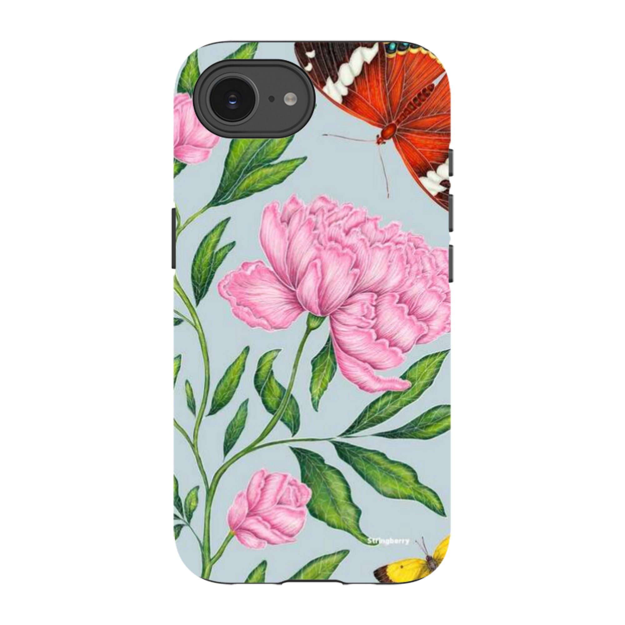 iPhone Tough Case - Butterflies And Peonies By Catherine Rowe