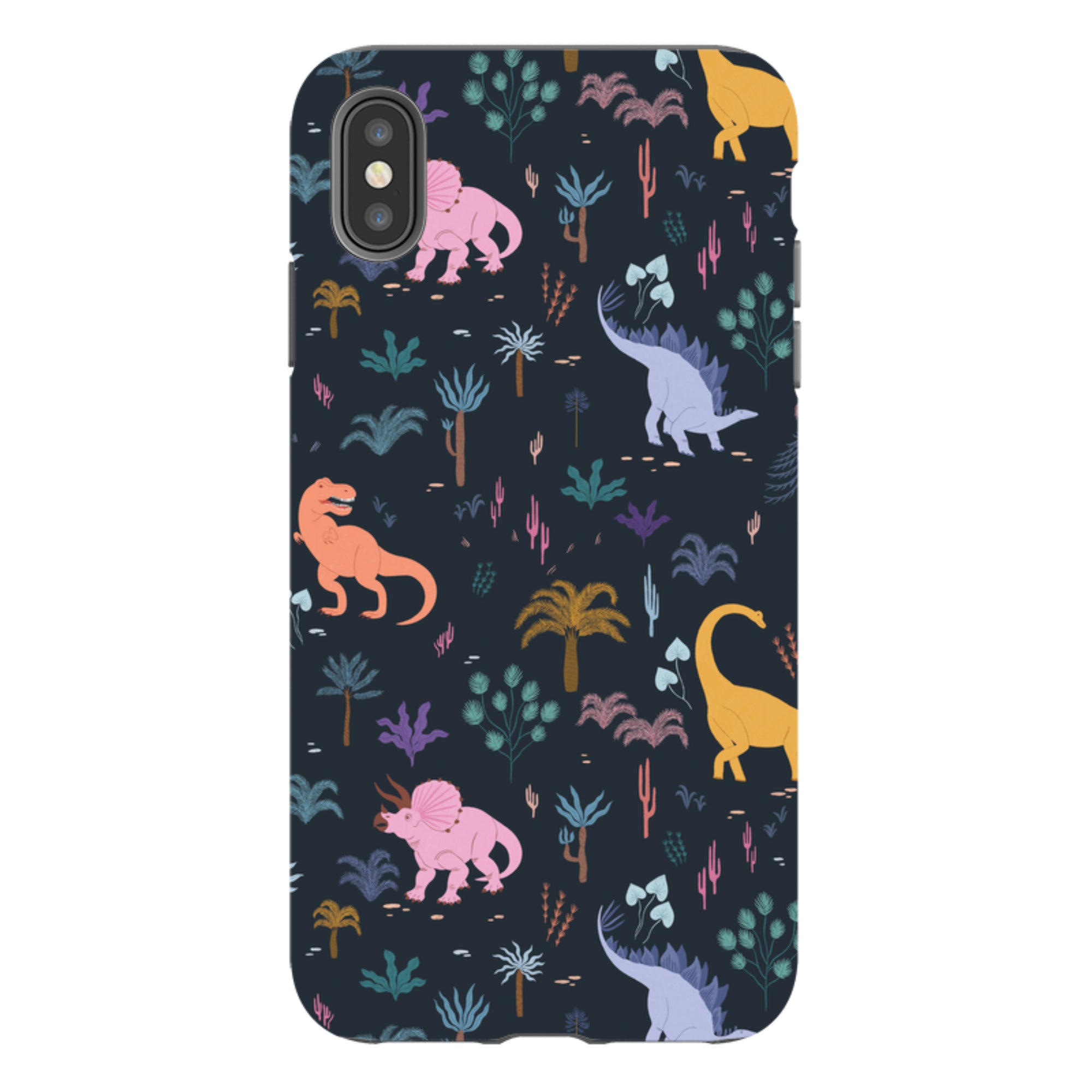 iPhone Tough Case - Dinosaur Pattern Dark By Meghann Rader