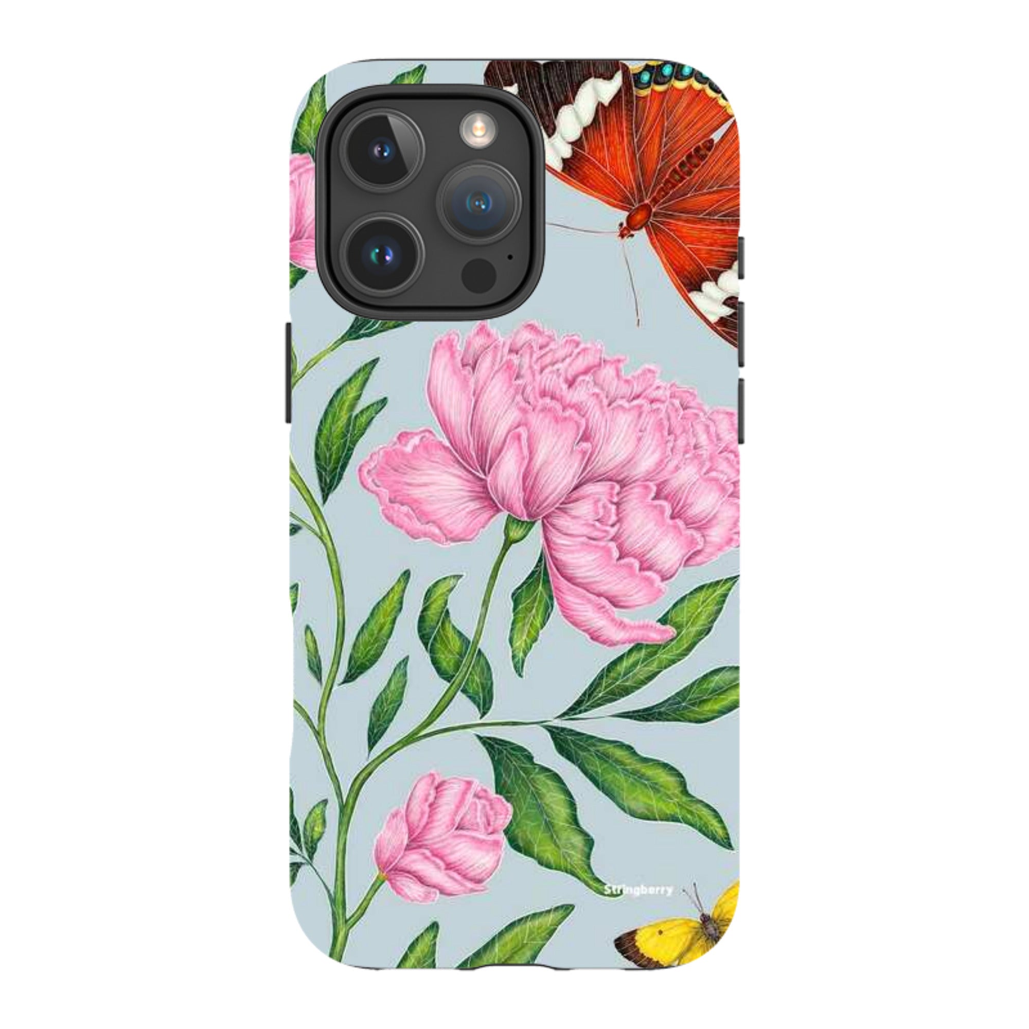 iPhone MagSafe Tough Case - Butterflies and Peonies By Catherine Rowe