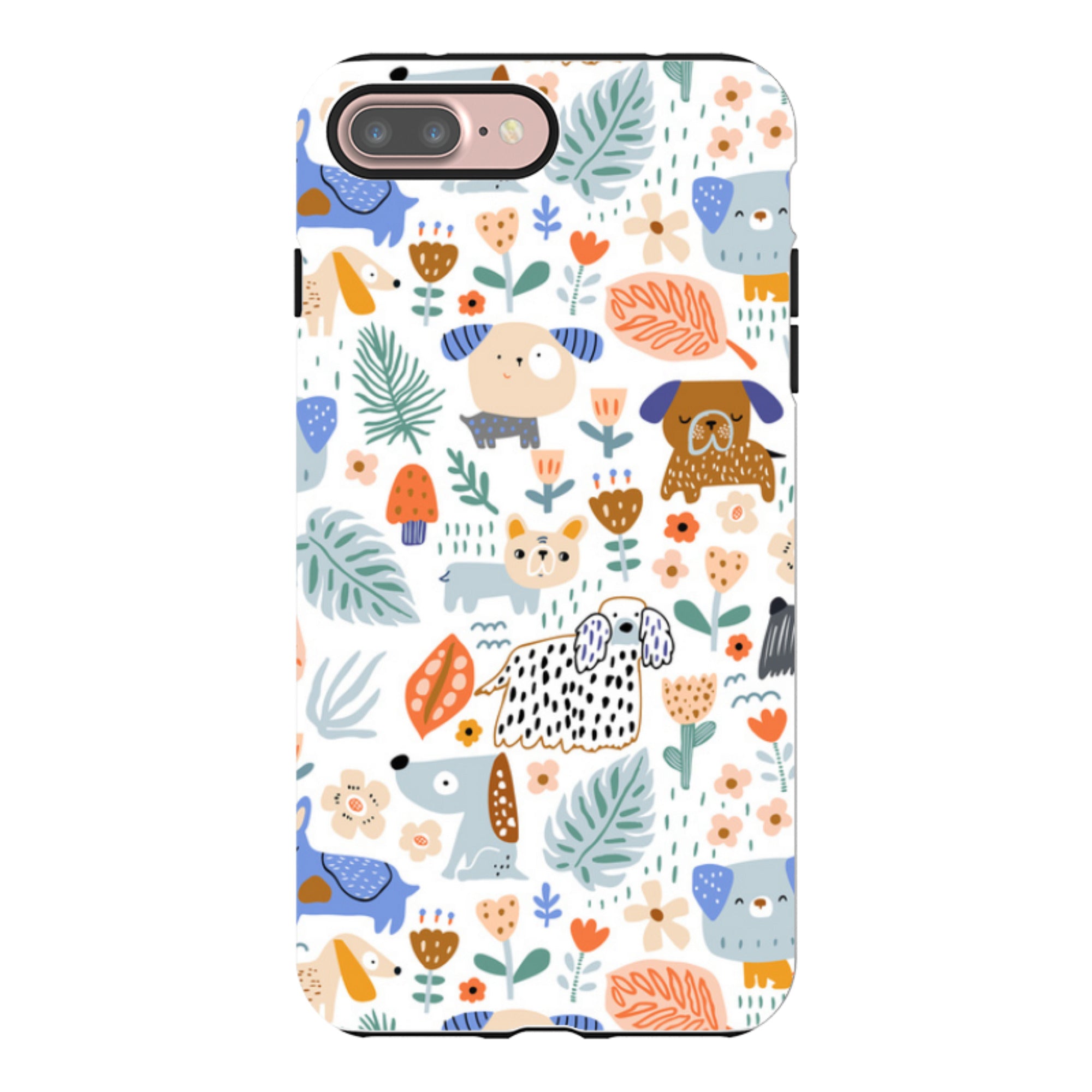 iPhone Tough Case - Dog Floral Pattern