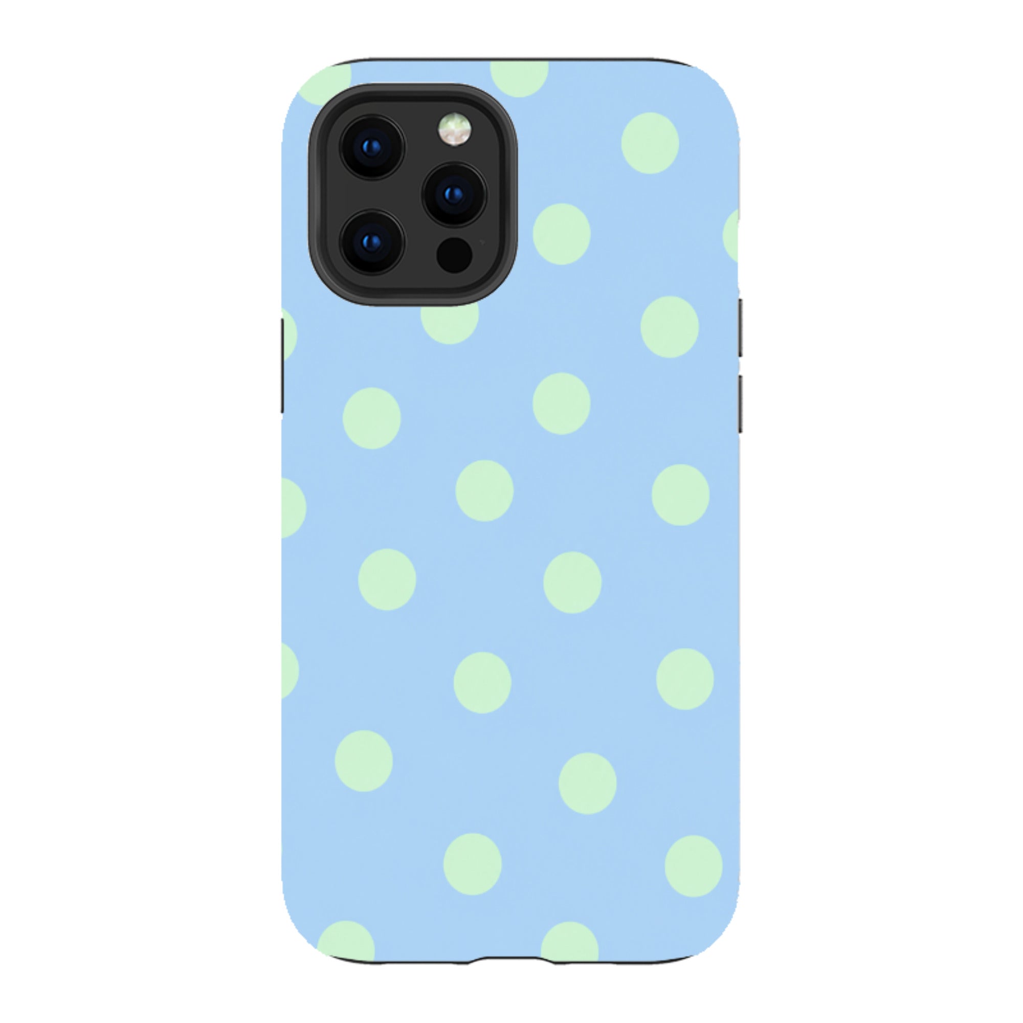 iPhone Tough Case - Sky Blue & Mint Green Polka Dot