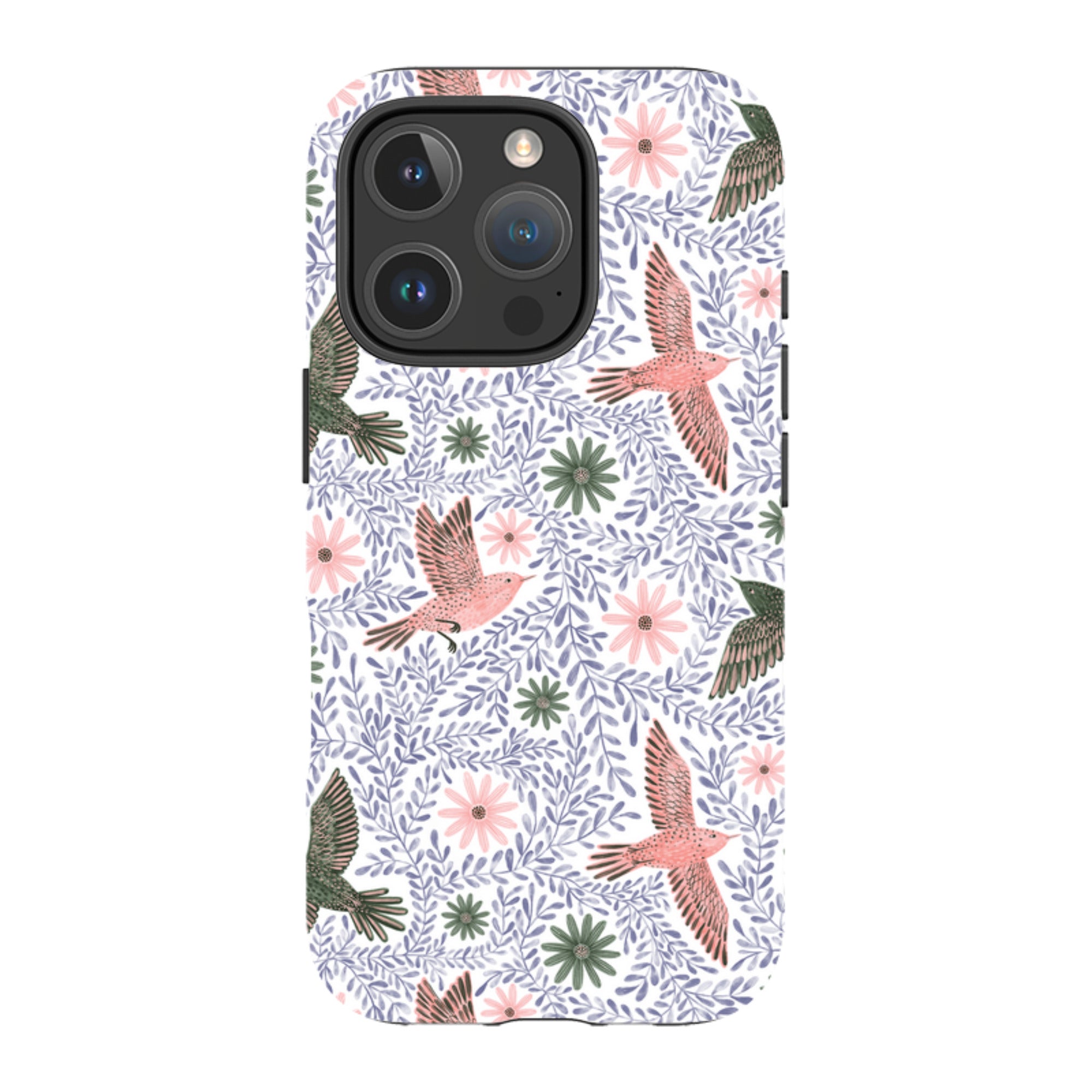 iPhone Tough Case - Bird Pattern Blue By Lee Foster Wilson