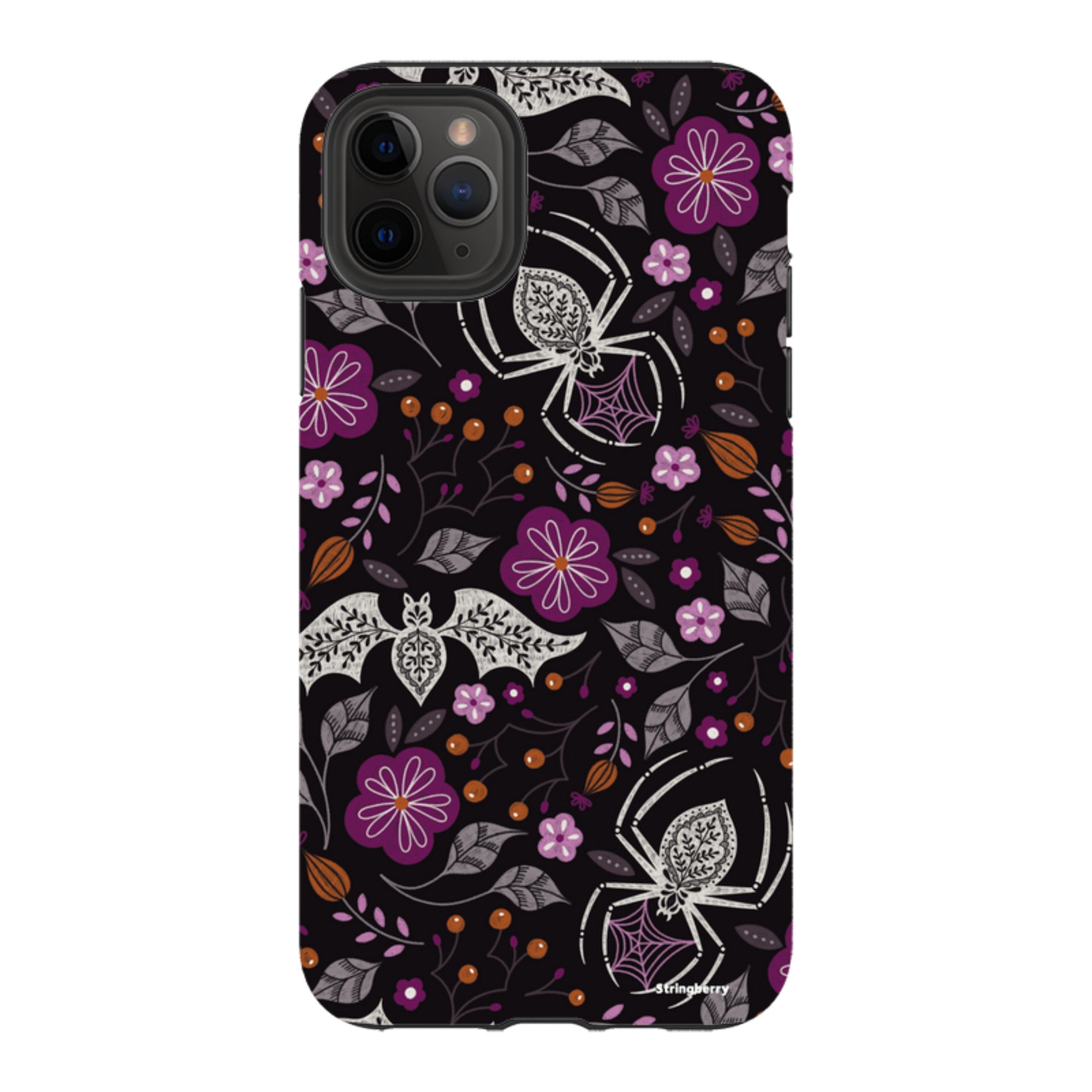 iPhone Tough Case - SpiderBat Black By Jenny Zemanek
