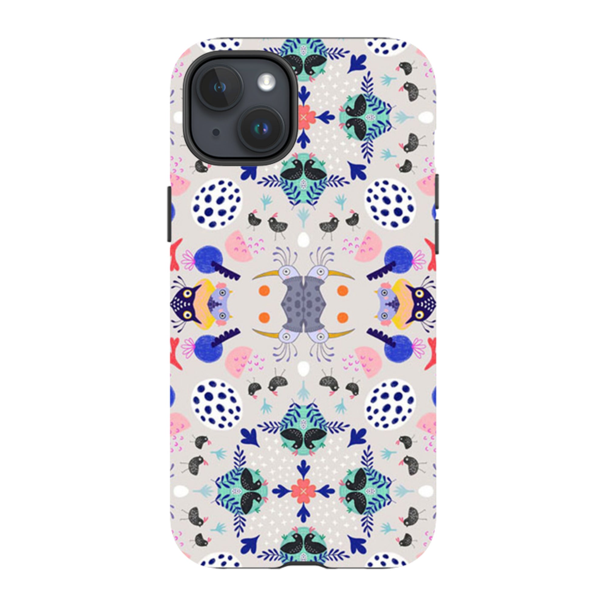 iPhone Tough Case - Crazy Bird Pattern By Mia Underwood