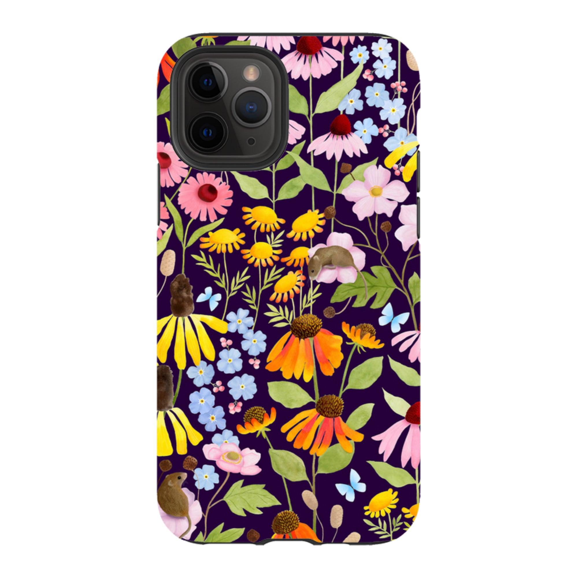 iPhone Tough Case - Mice And Wildflowers By Bex Parkin