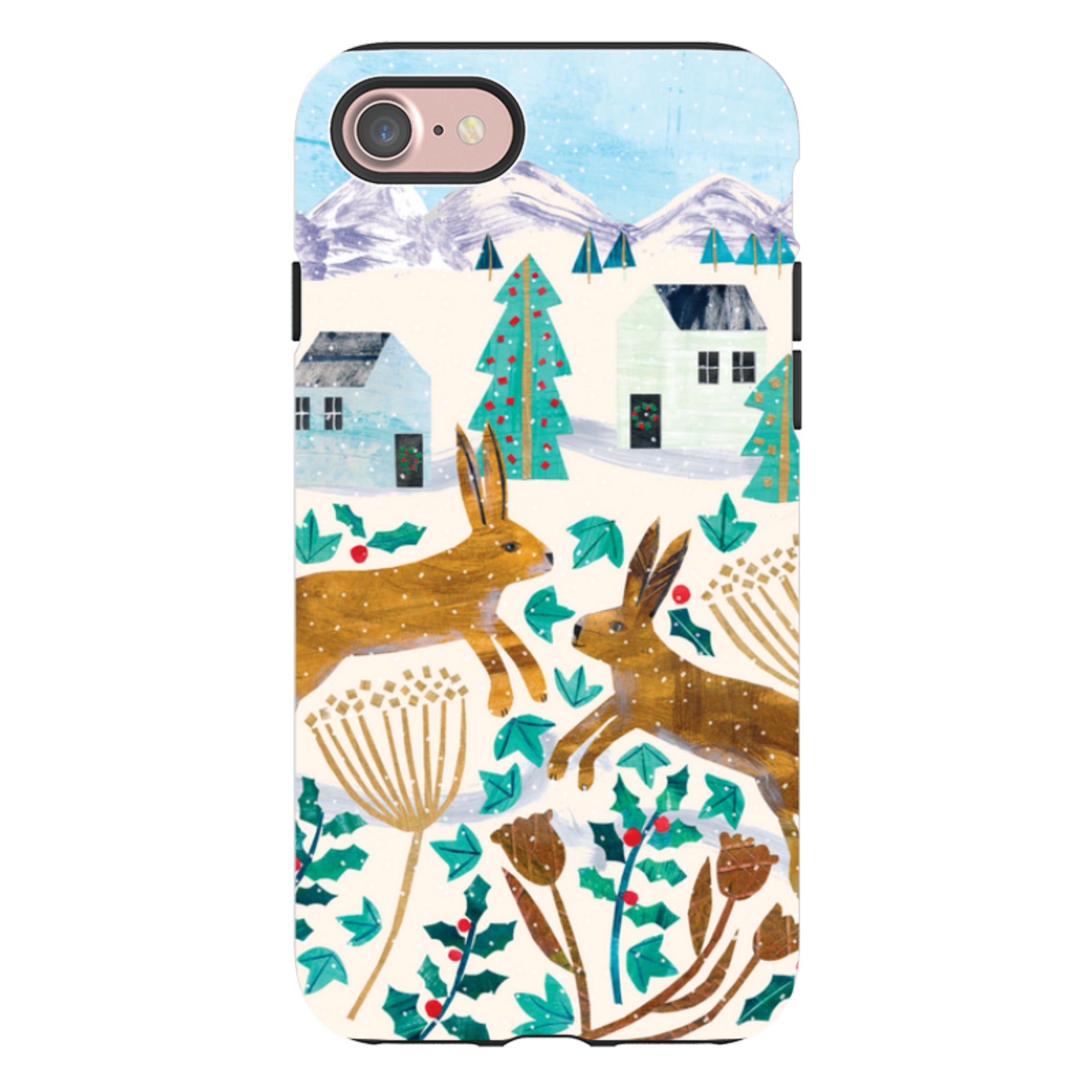 iPhone Tough Case - Xmas Hare By Tracey English