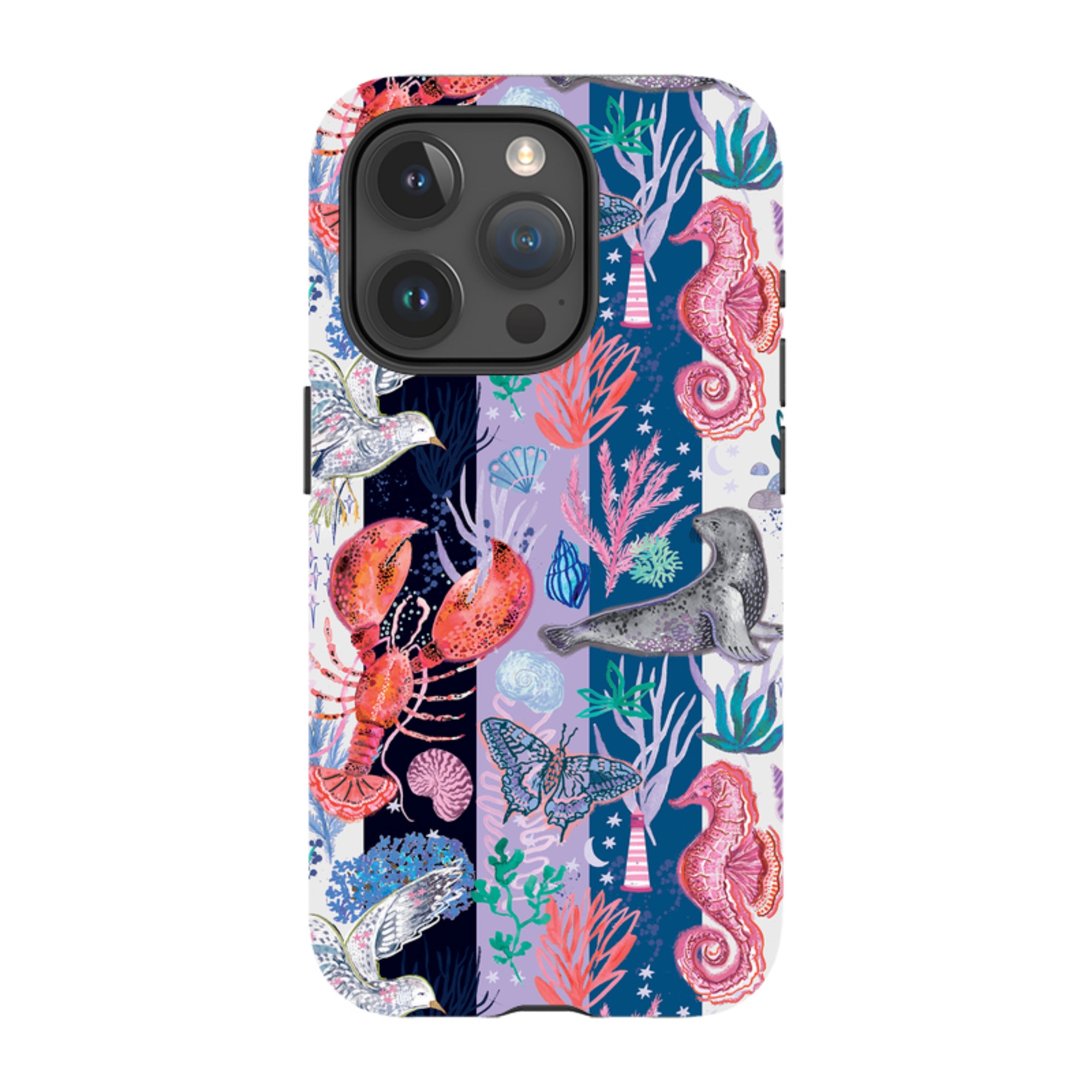 iPhone MagSafe Tough Case - Coastal Calling Stripe III By Emma Frances Grant