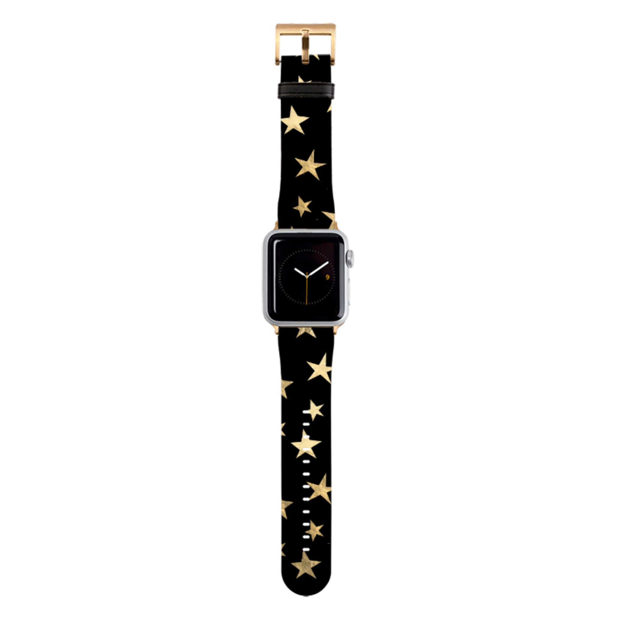 Black and Gold Stars Apple Watch Strap