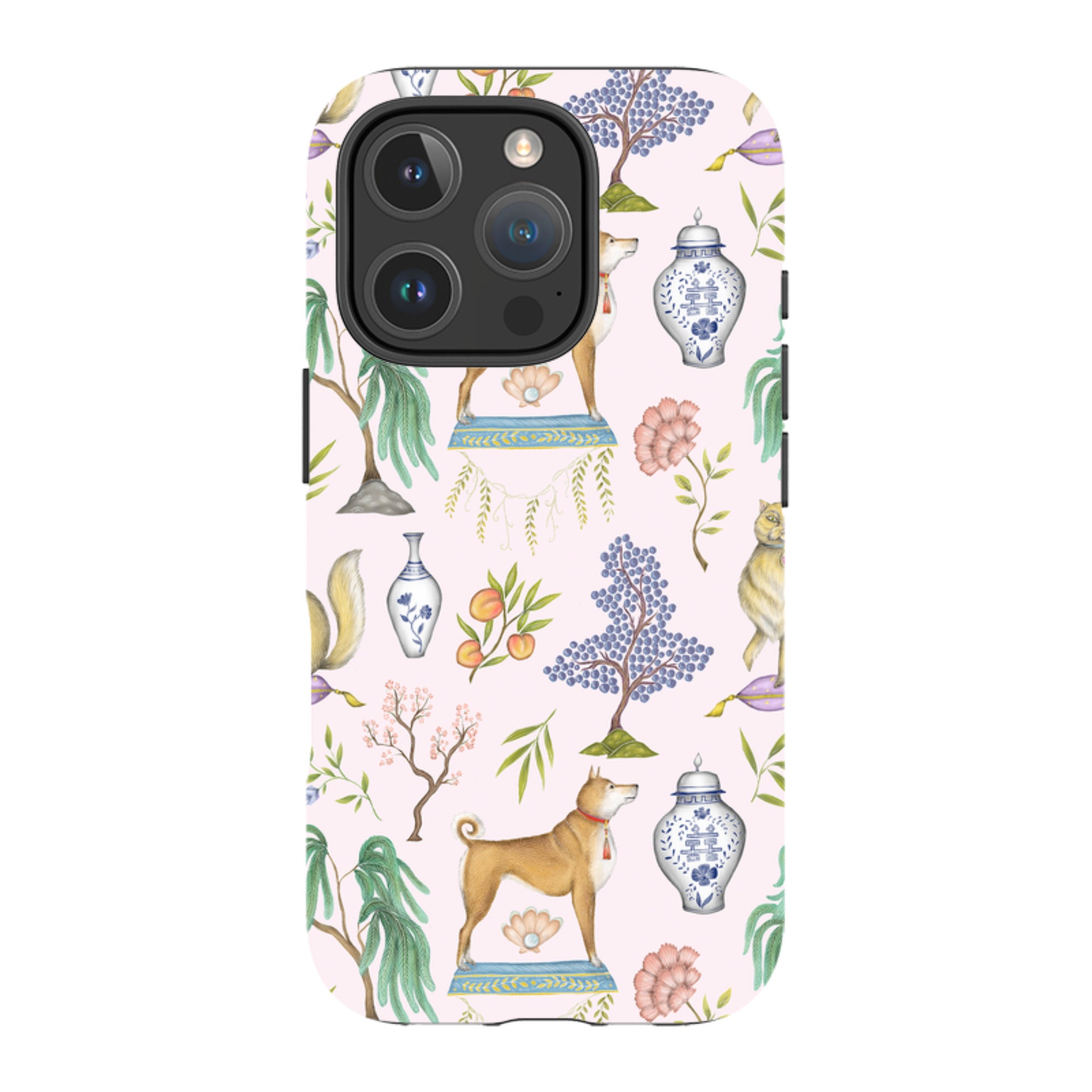 iPhone Tough Case - Chinoiserie Menagerie Pink By Catherine Rowe