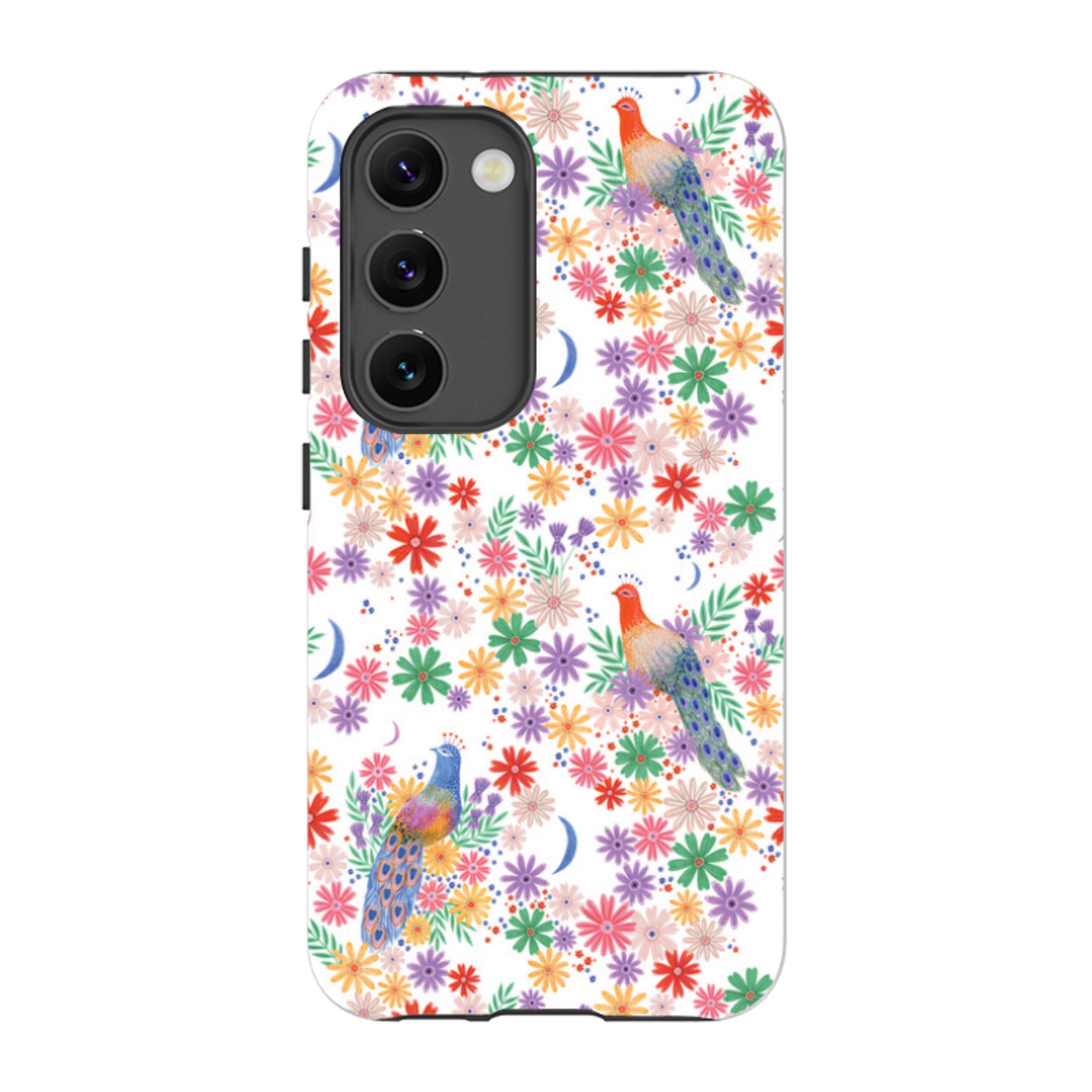 Samsung Tough Case - Peacock Pattern White By Lee Foster Wilson