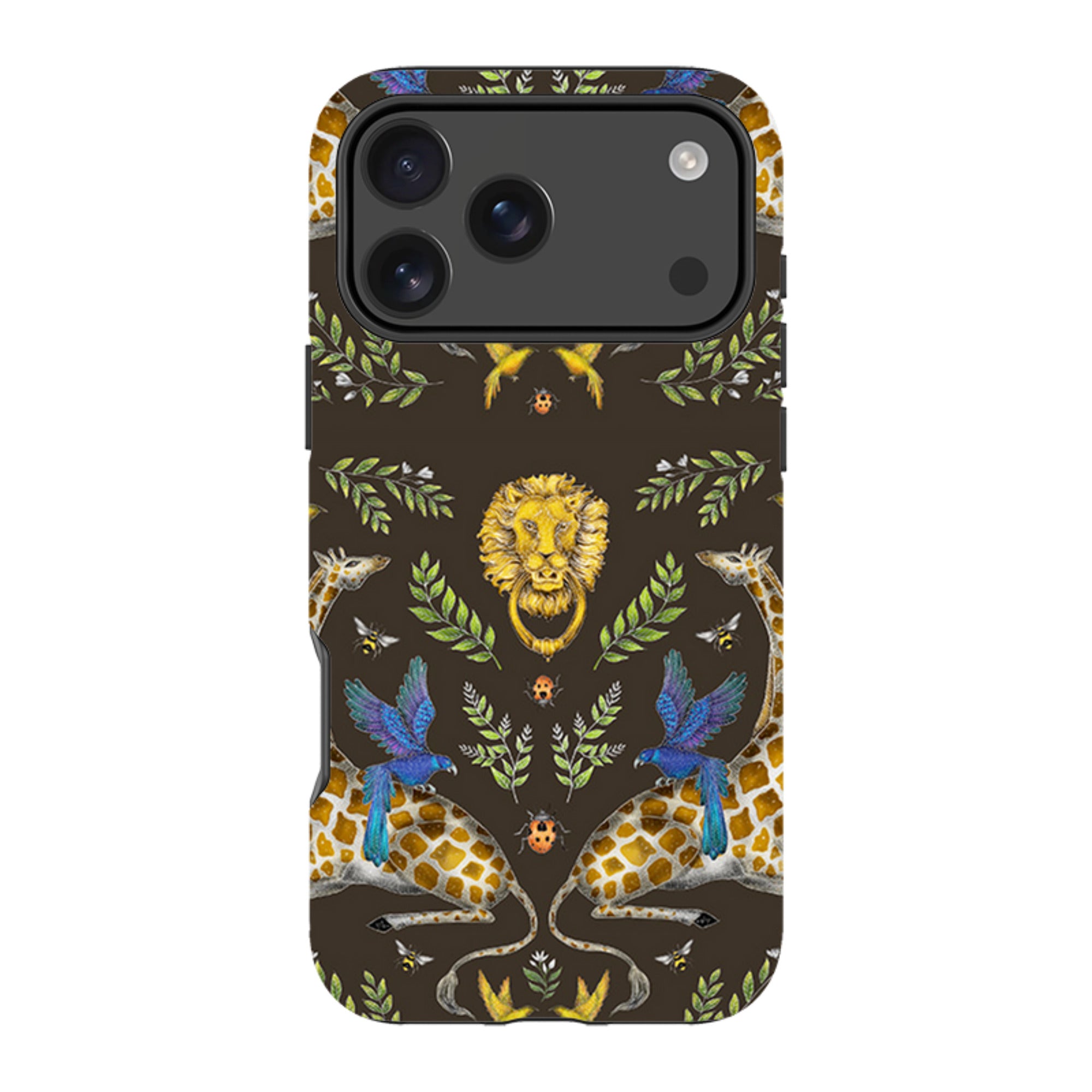 iPhone MagSafe Tough Case -  Giraffes Birds and Lion By Catherine Rowe
