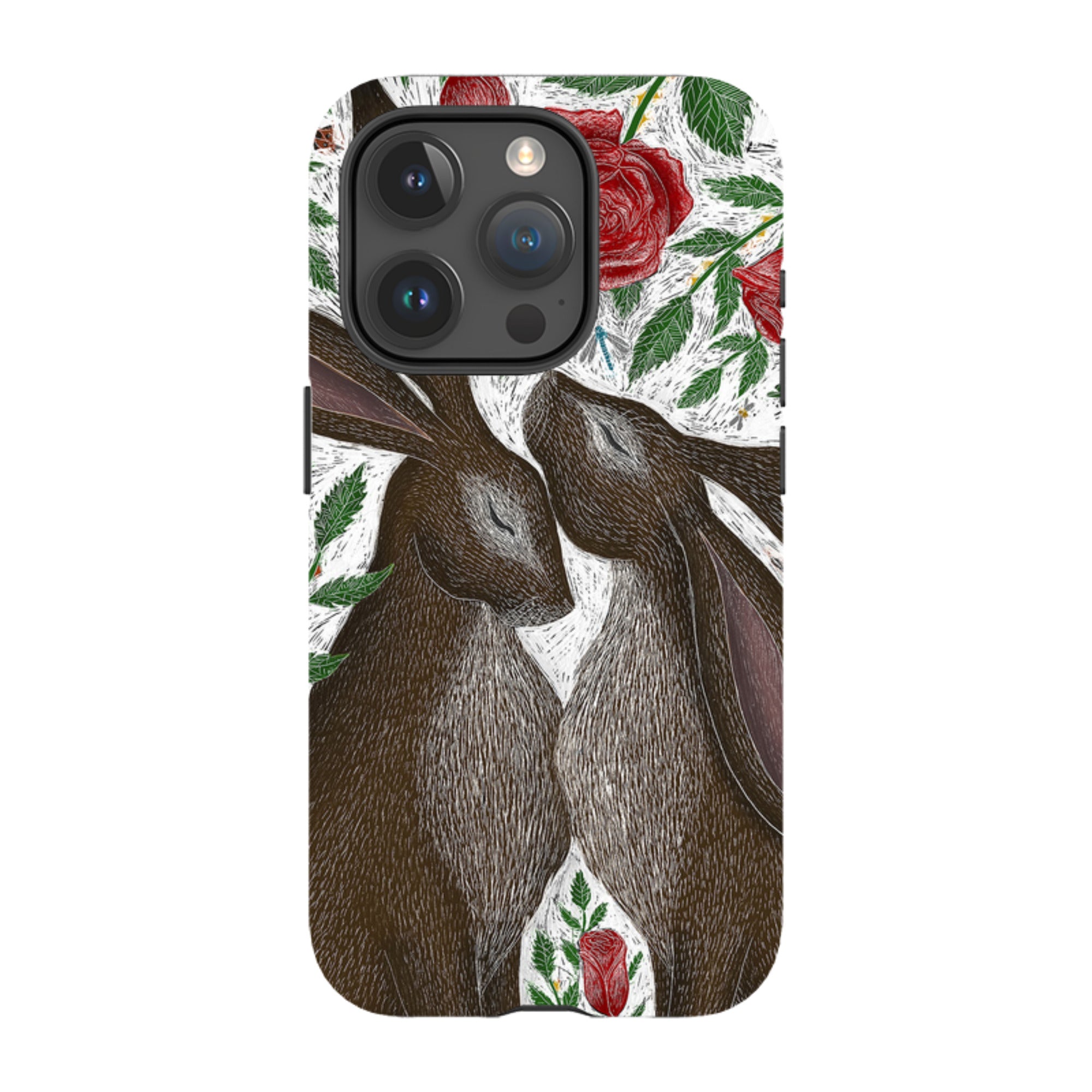 iPhone MagSafe Tough Case - Hares and Red Roses By Catherine Rowe