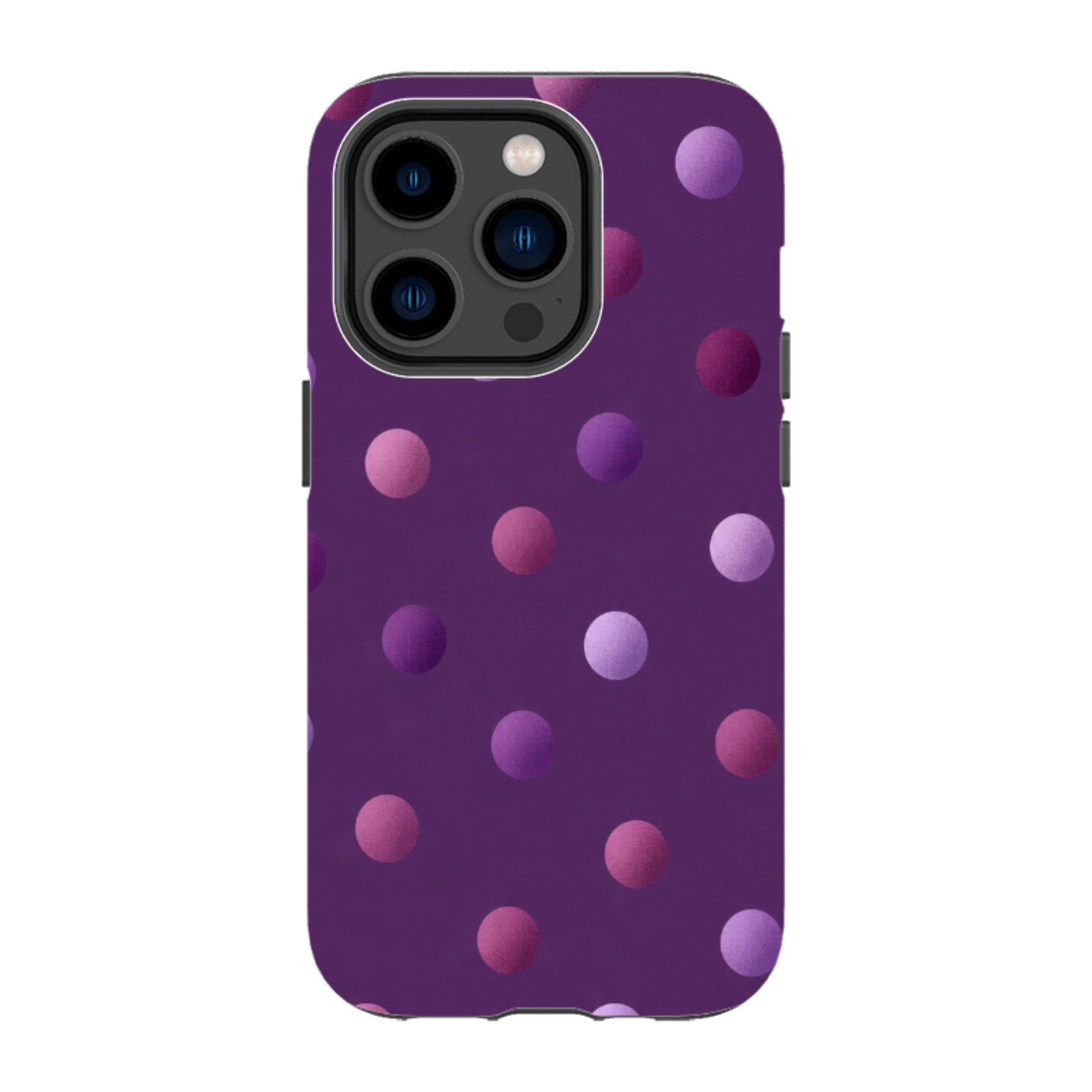 iPhone Tough Case - Purple Polka Dot