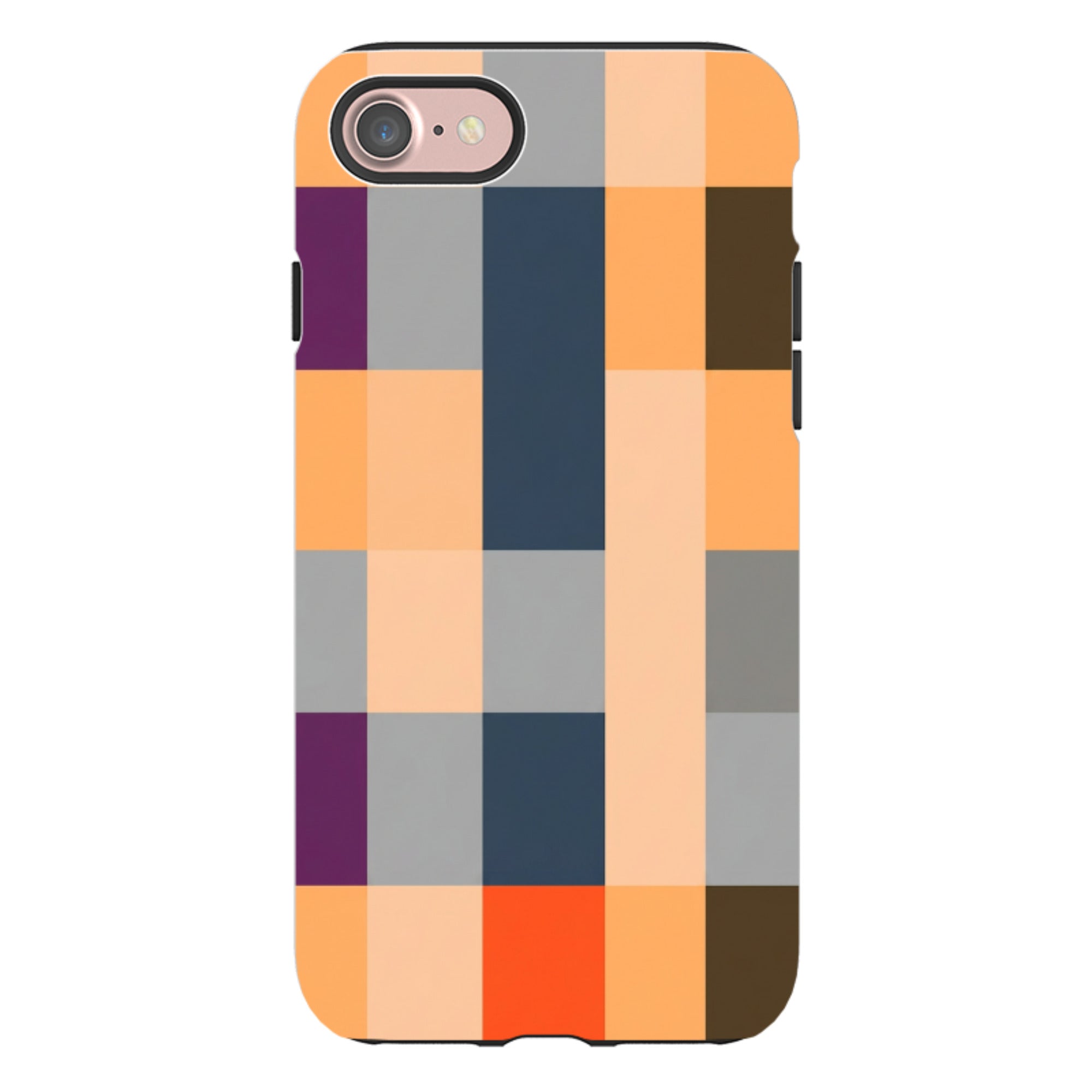 iPhone Tough Case - Orange and Purple Plaid