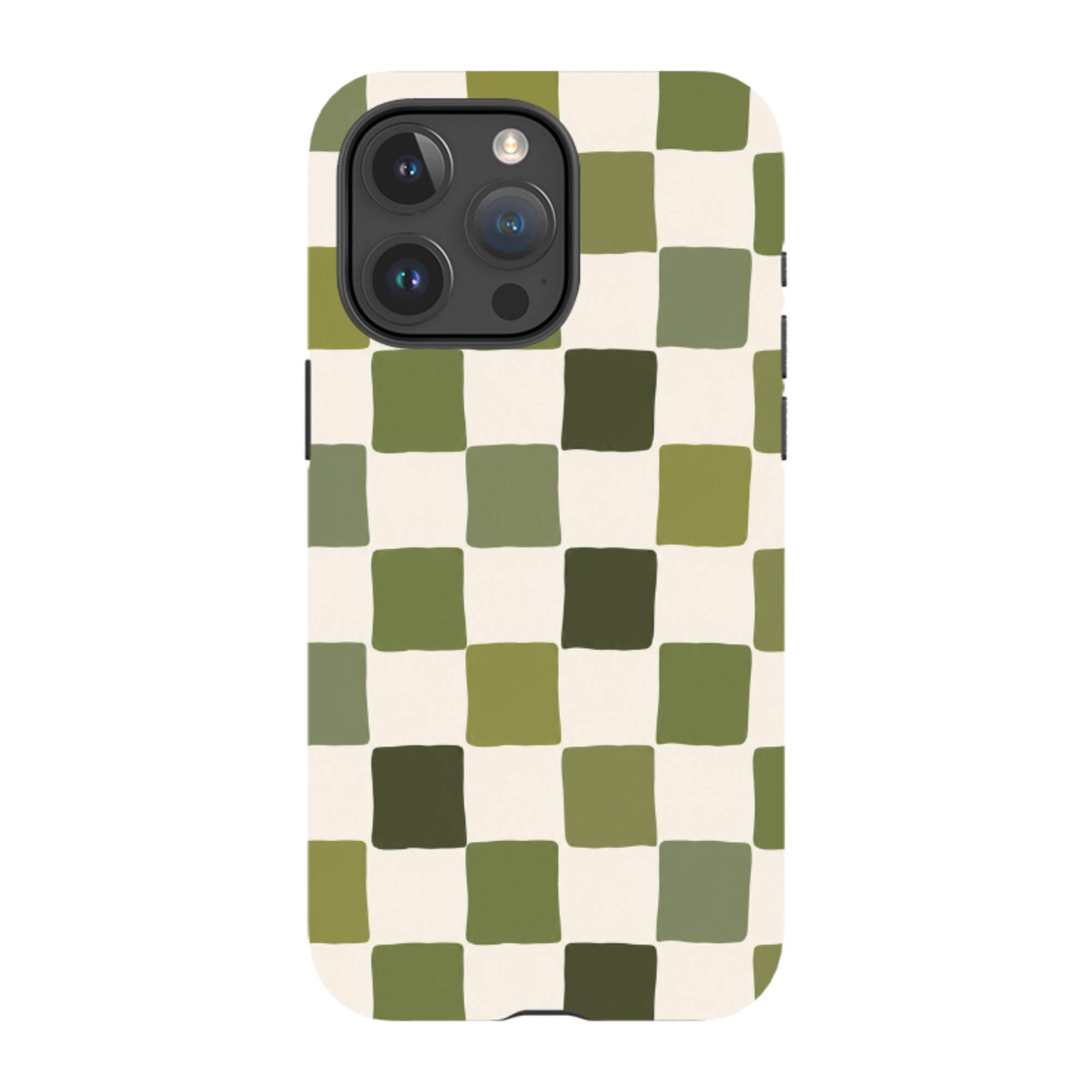 iPhone Tough Case - Green Checkerboard