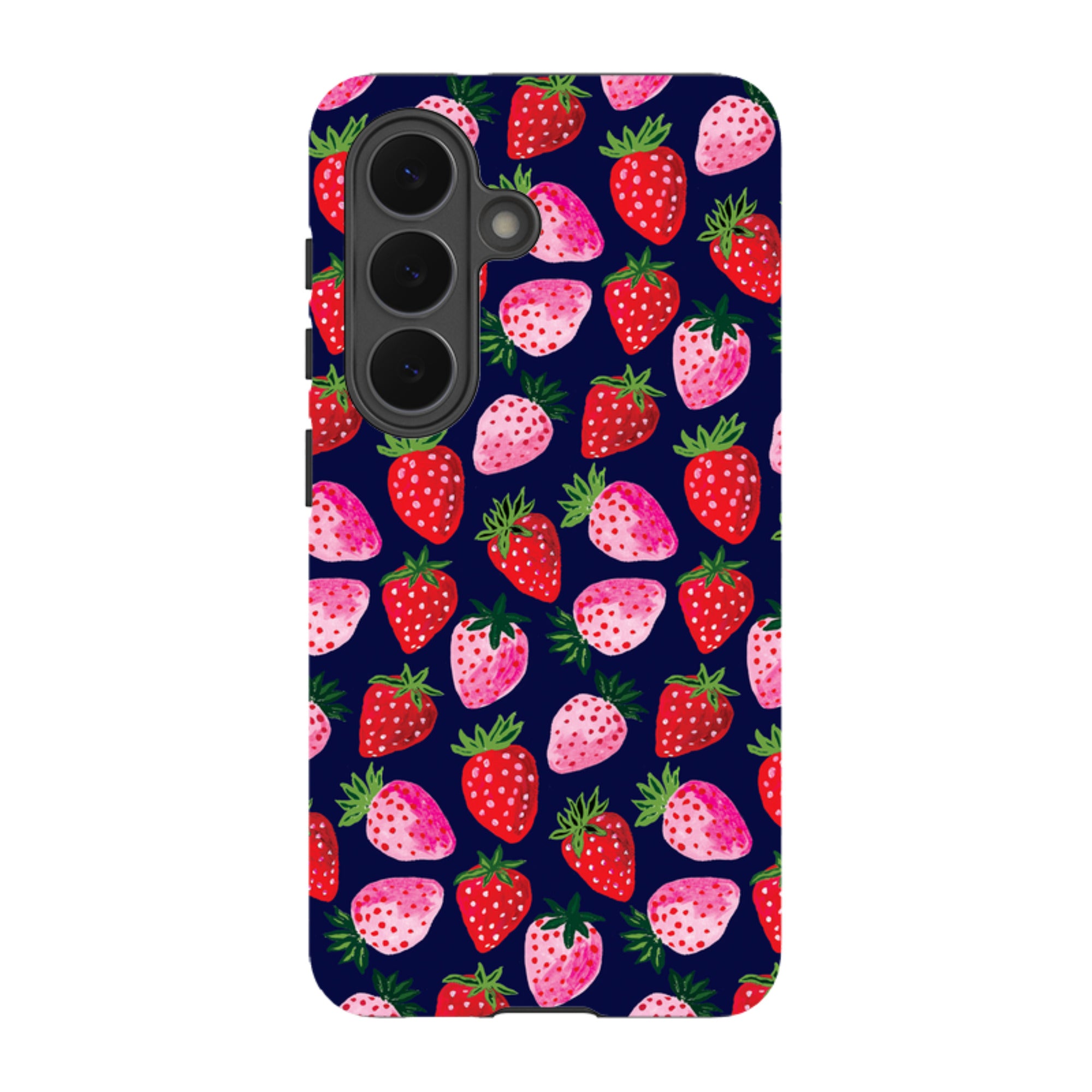 Samsung Tough  Case - Strawberry Scatter Navy By Emma Frances Grant
